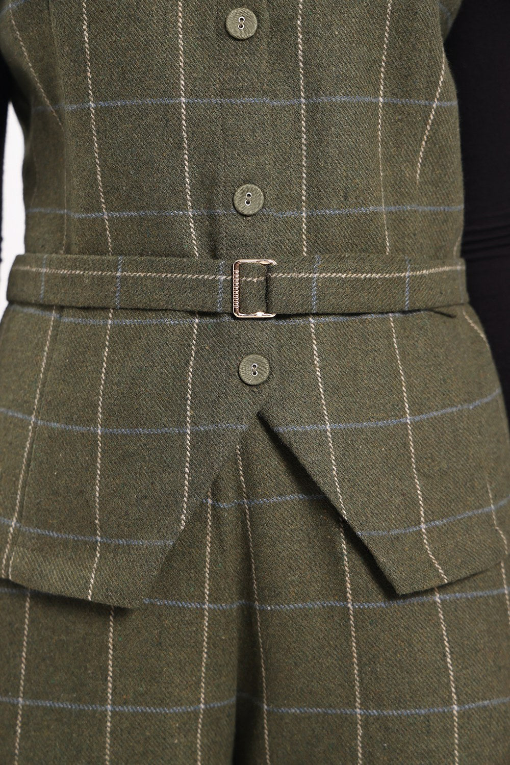 Tweed Waistcoat - Green Check