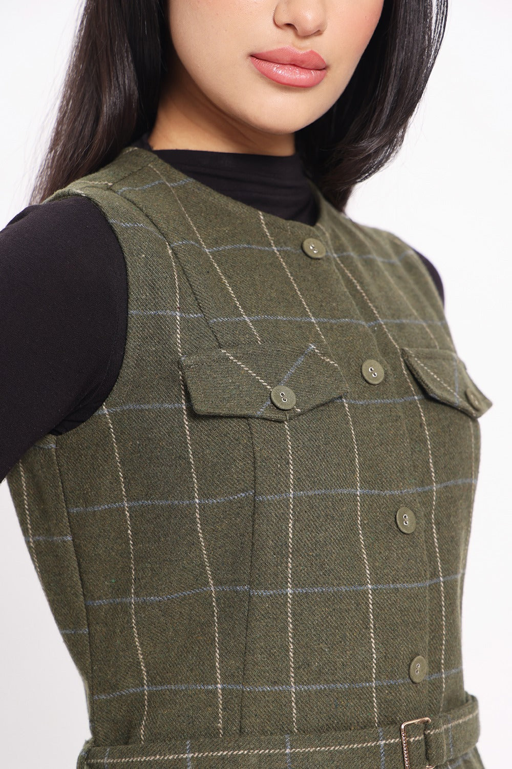 Tweed Waistcoat - Green Check