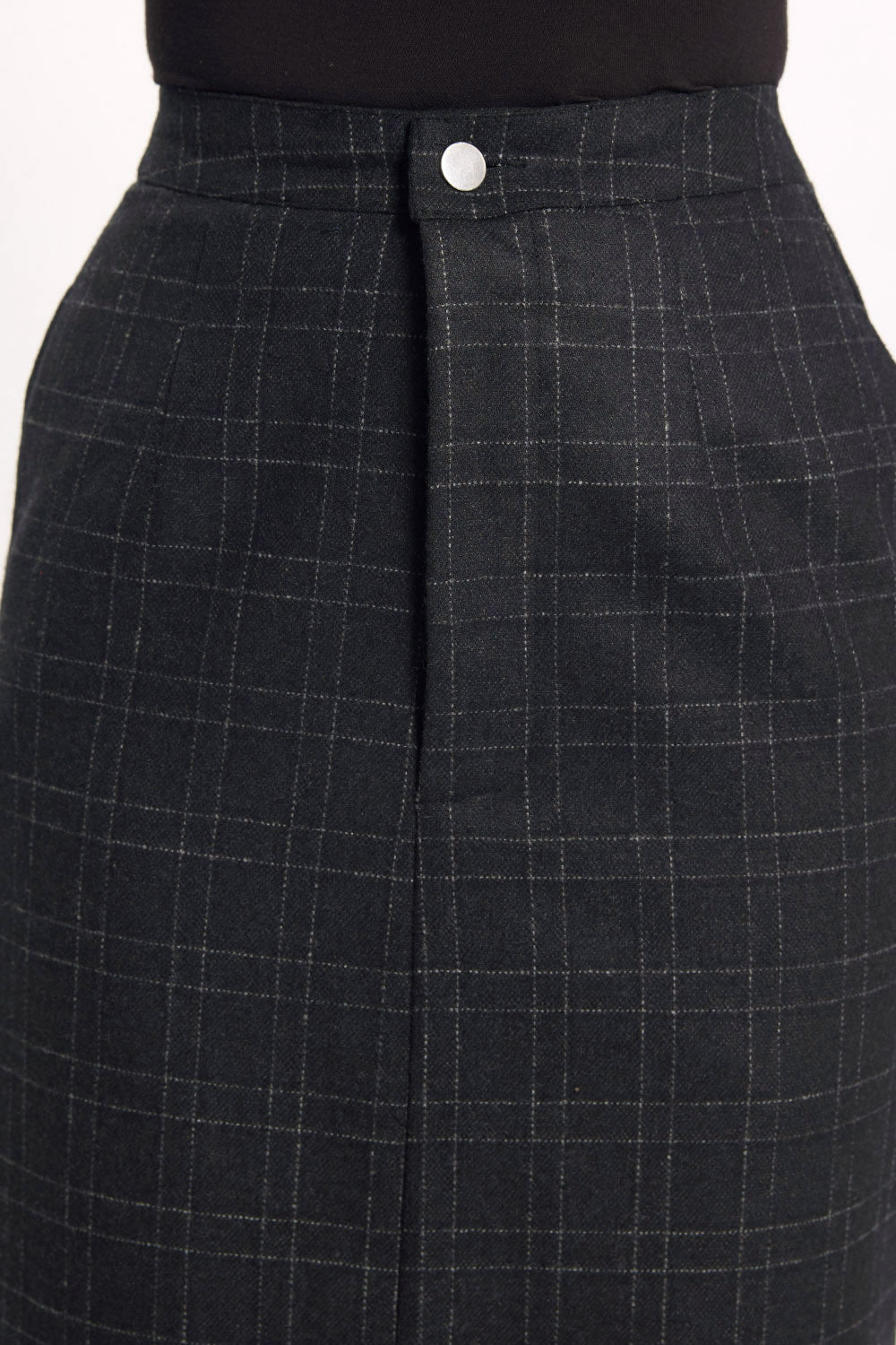 Alba Tweed Skirt - Black Windowpane