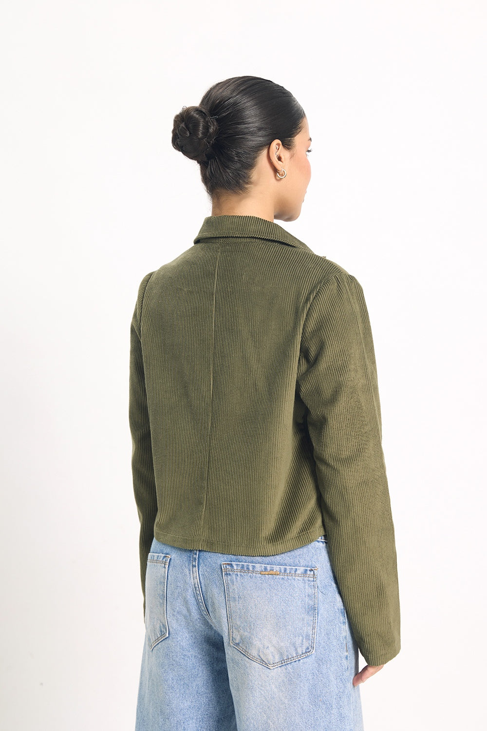 Córd Cropped Jacket - Olive