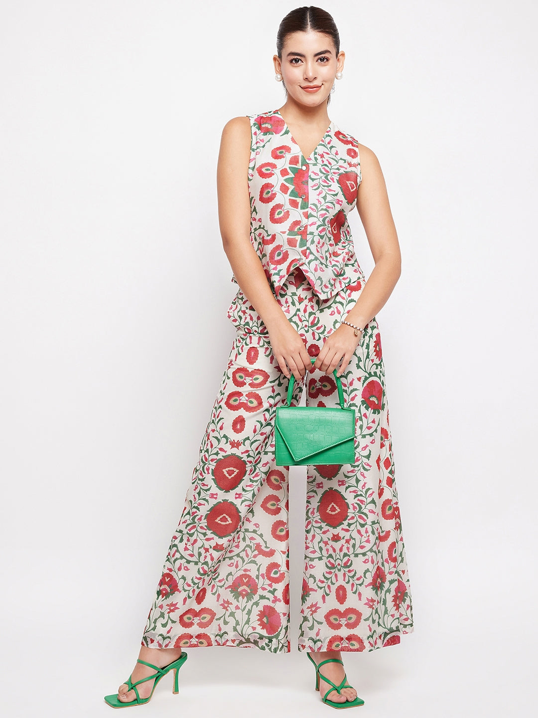 Litsea Waistcoat | Floral Printed