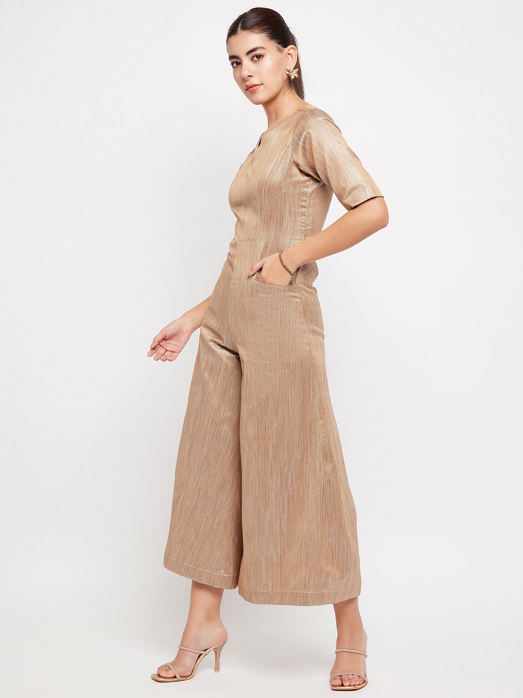 Kiana Jumpsuit | Silk Gold