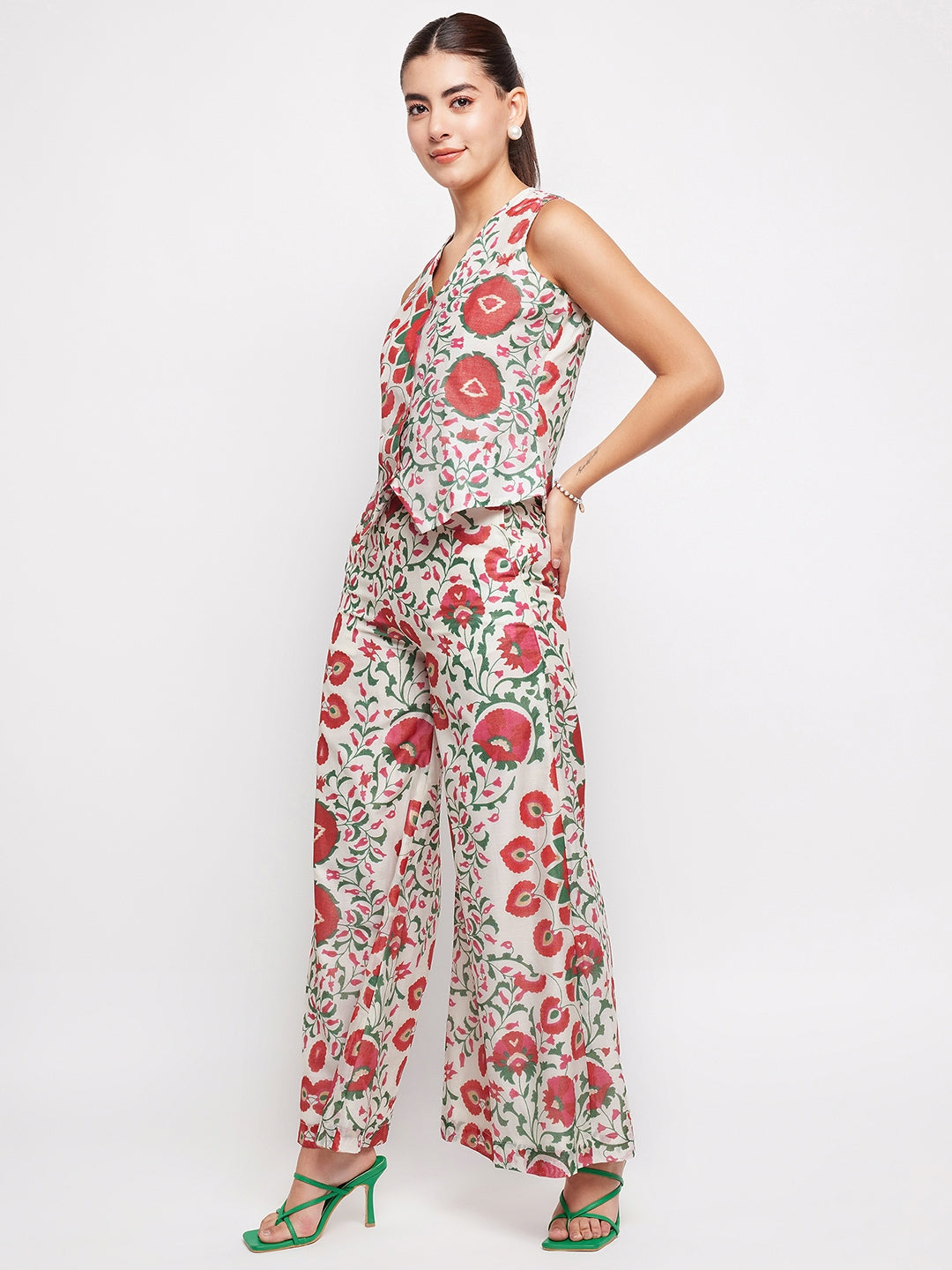 Litsea Waistcoat | Floral Printed