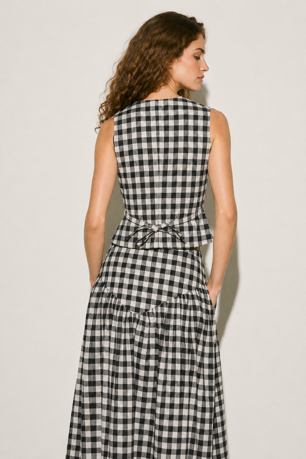 Ivy Skirt Coord - Black Check