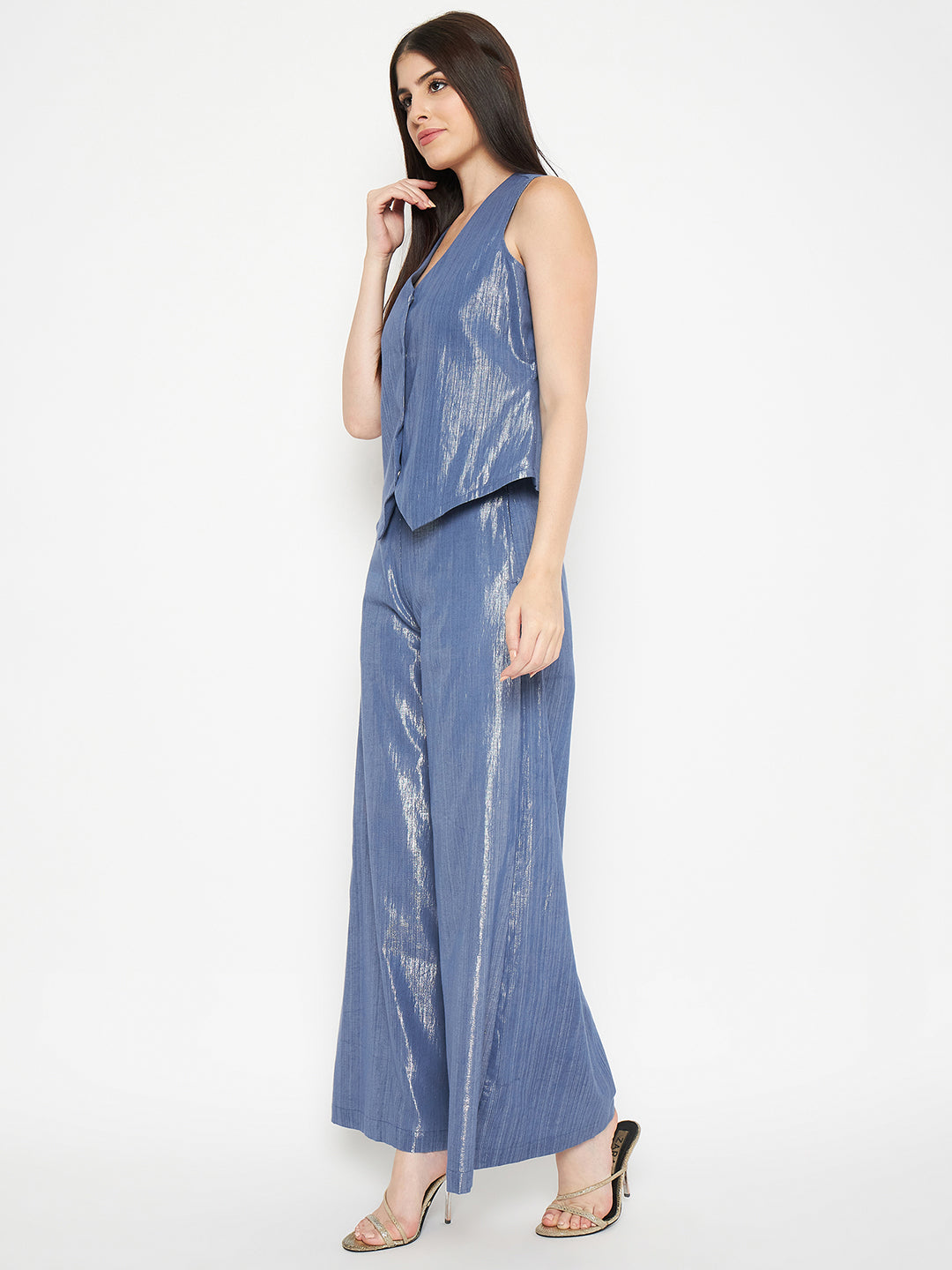 Litsea Waistcoat | Blue Shimmer