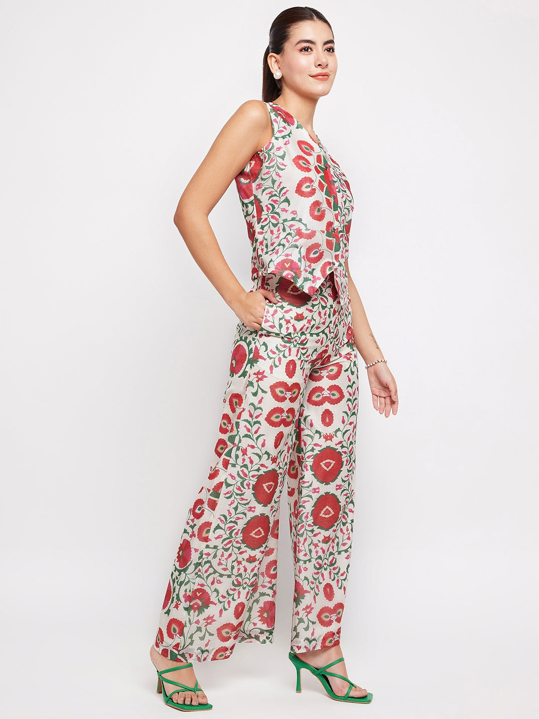 Litsea Waistcoat | Floral Printed