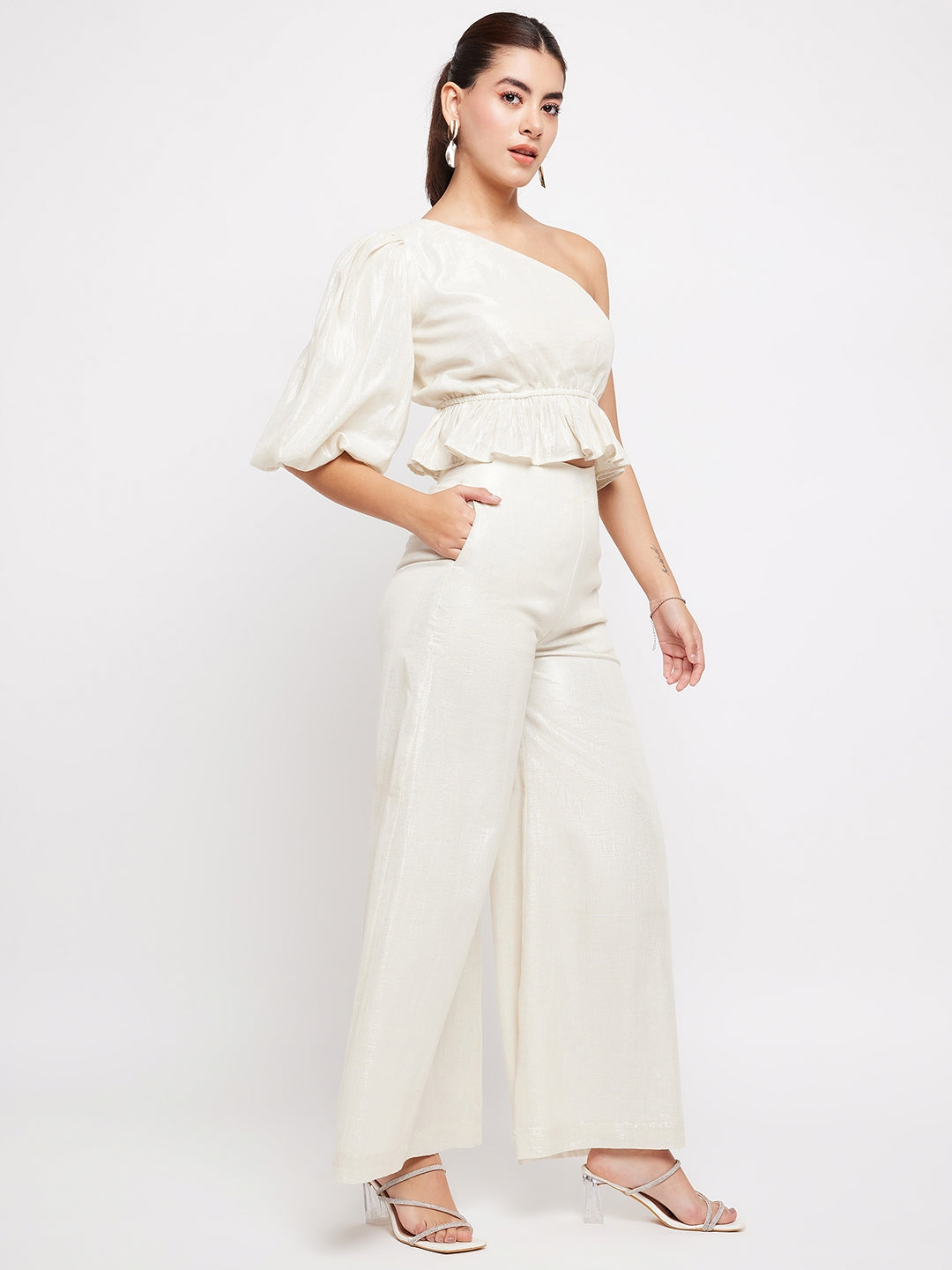 Irine Pants | White Shimmer