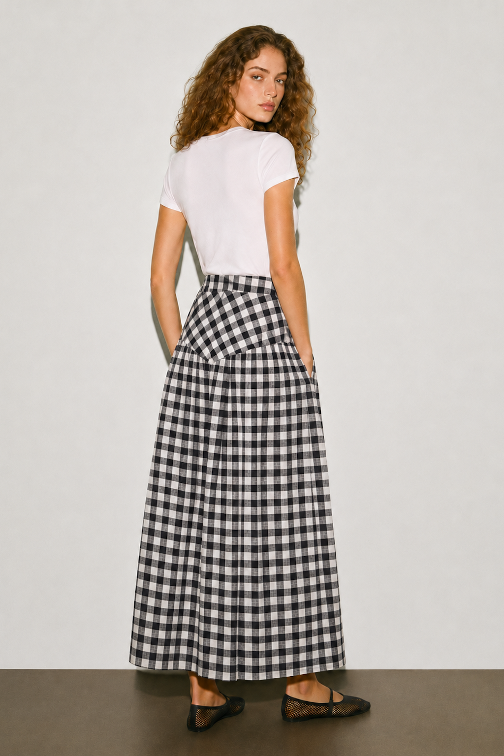 Cinch Skirt - Black Check