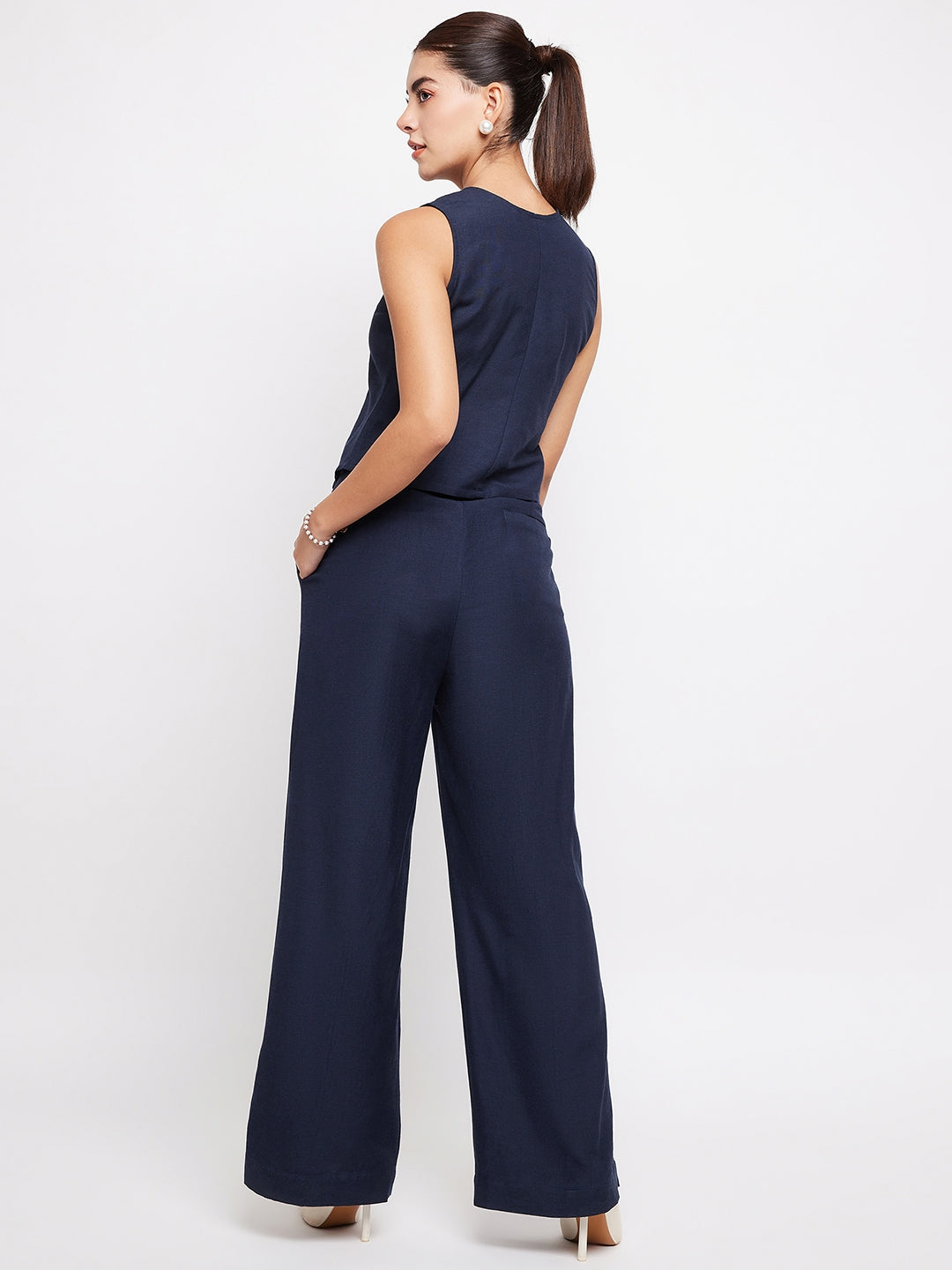 Litsea Waistcoat Set | Navy