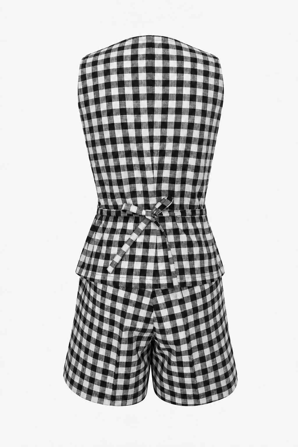 Longline Vest Coord - Black Check