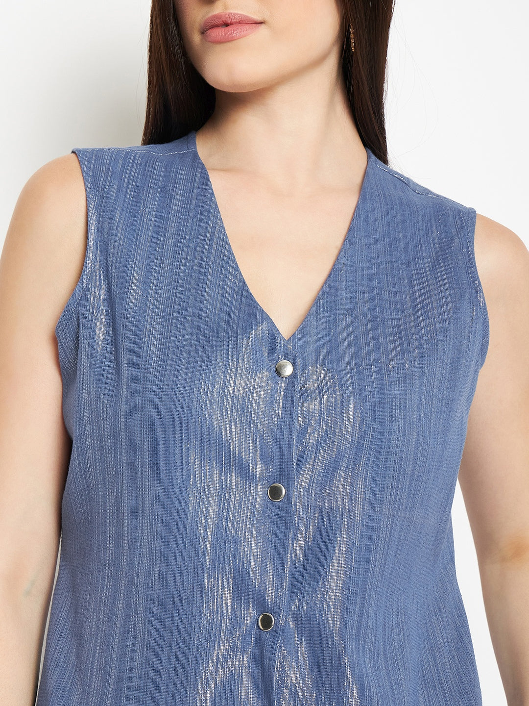Litsea Waistcoat | Blue Shimmer