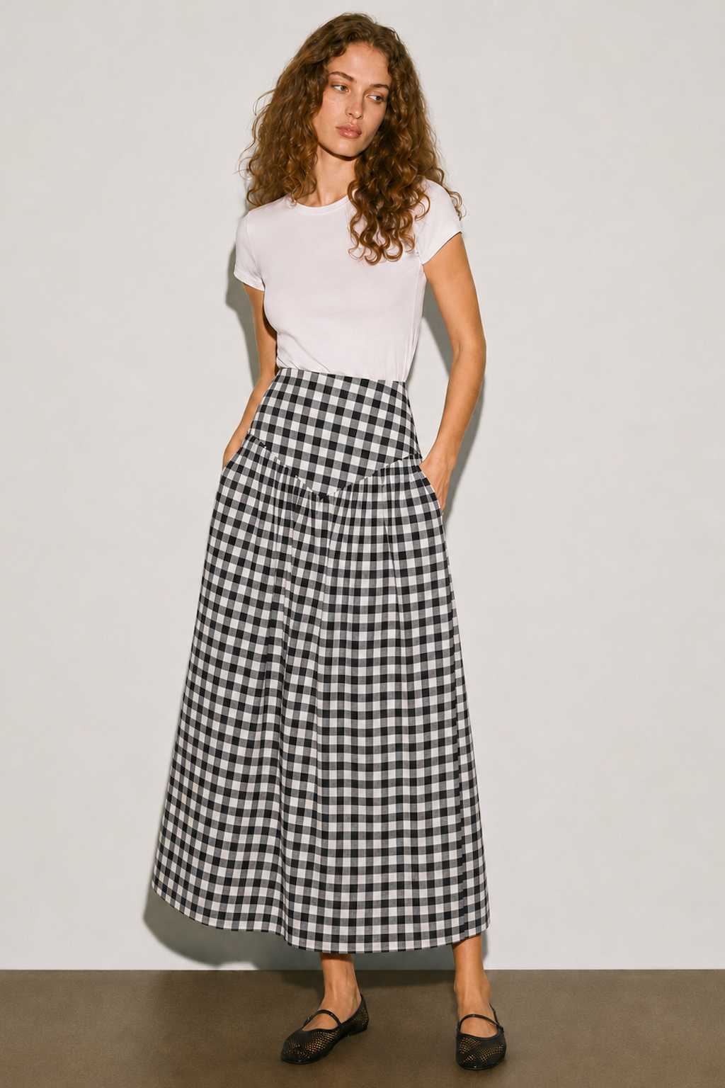 Cinch Skirt - Black Check
