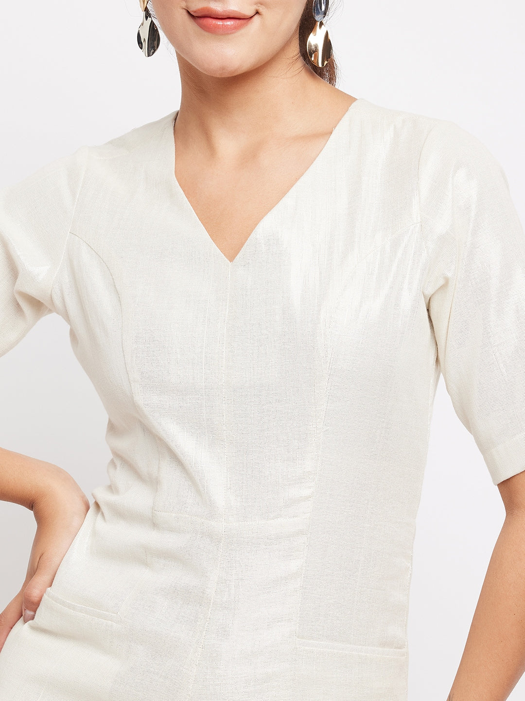 Kiana Jumpsuit | White Shimmer