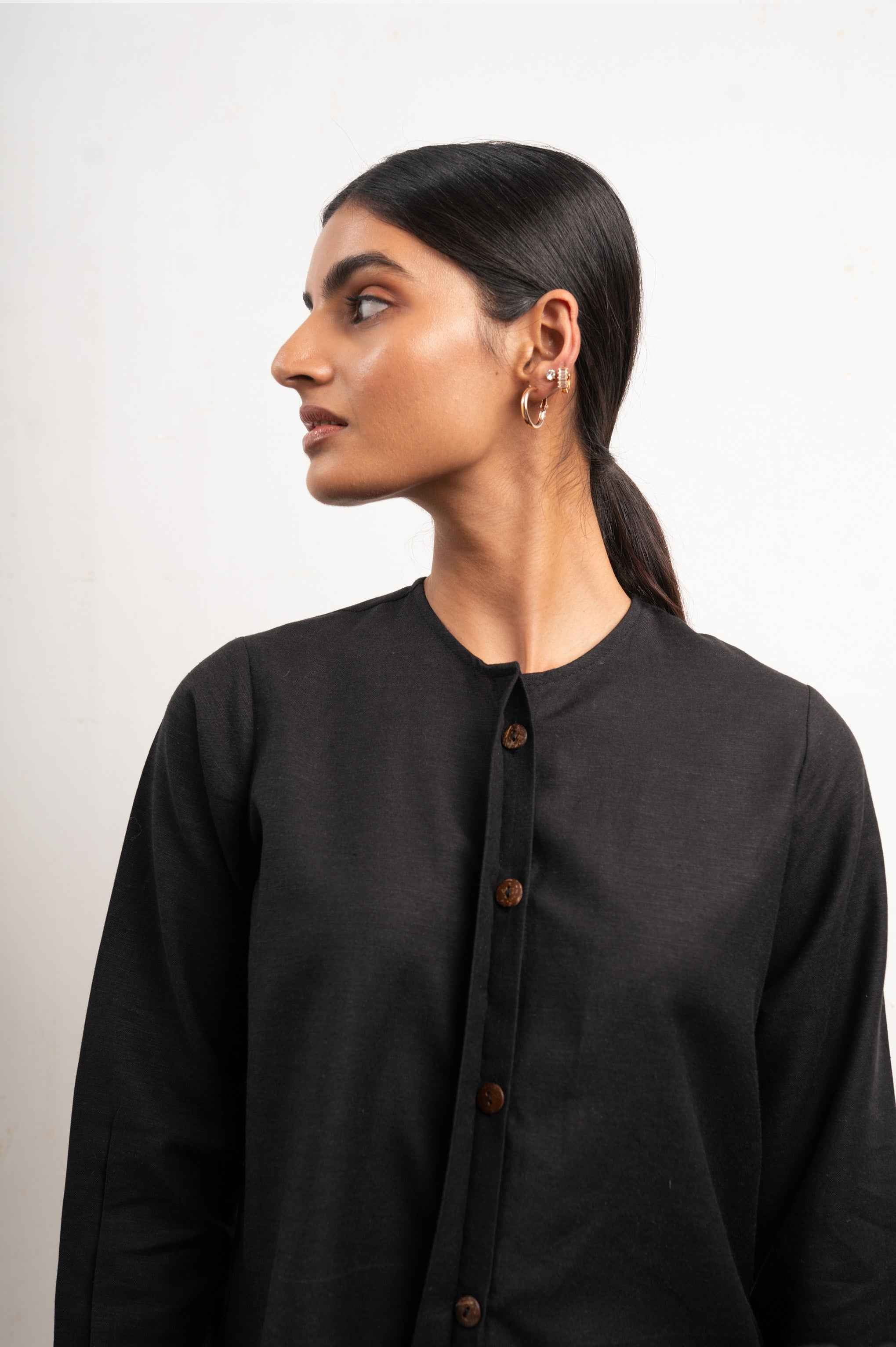 Atten Collarless Shirt Set