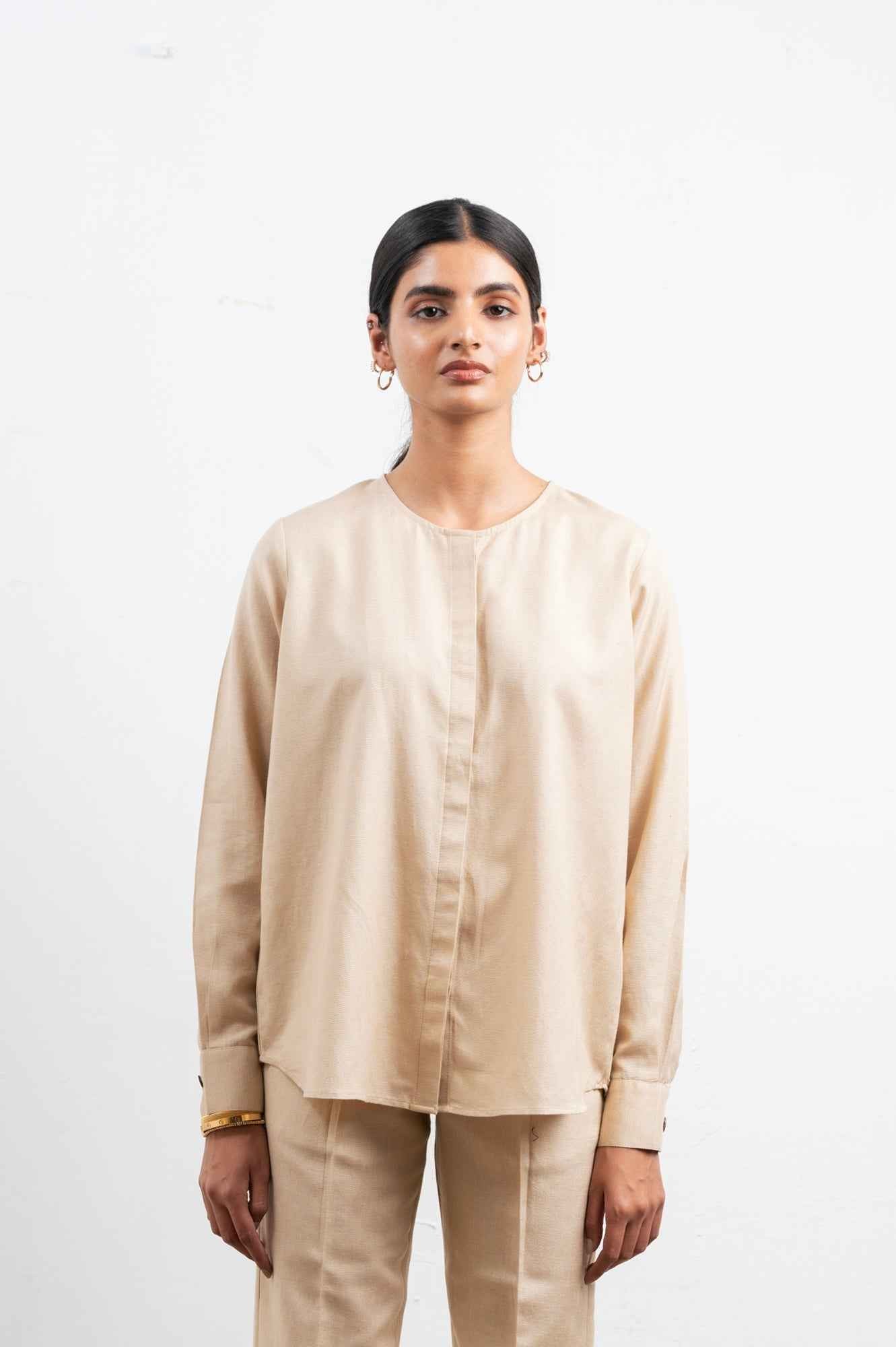 Atten Collarless Shirt