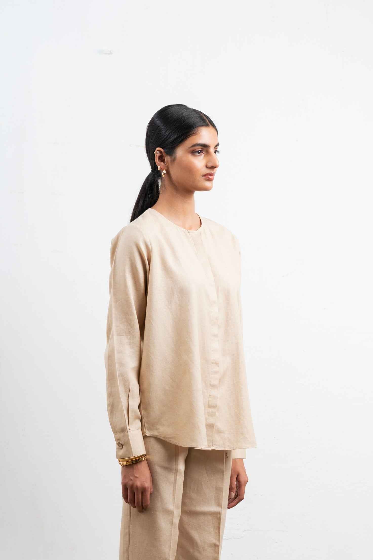 Atten Collarless Shirt