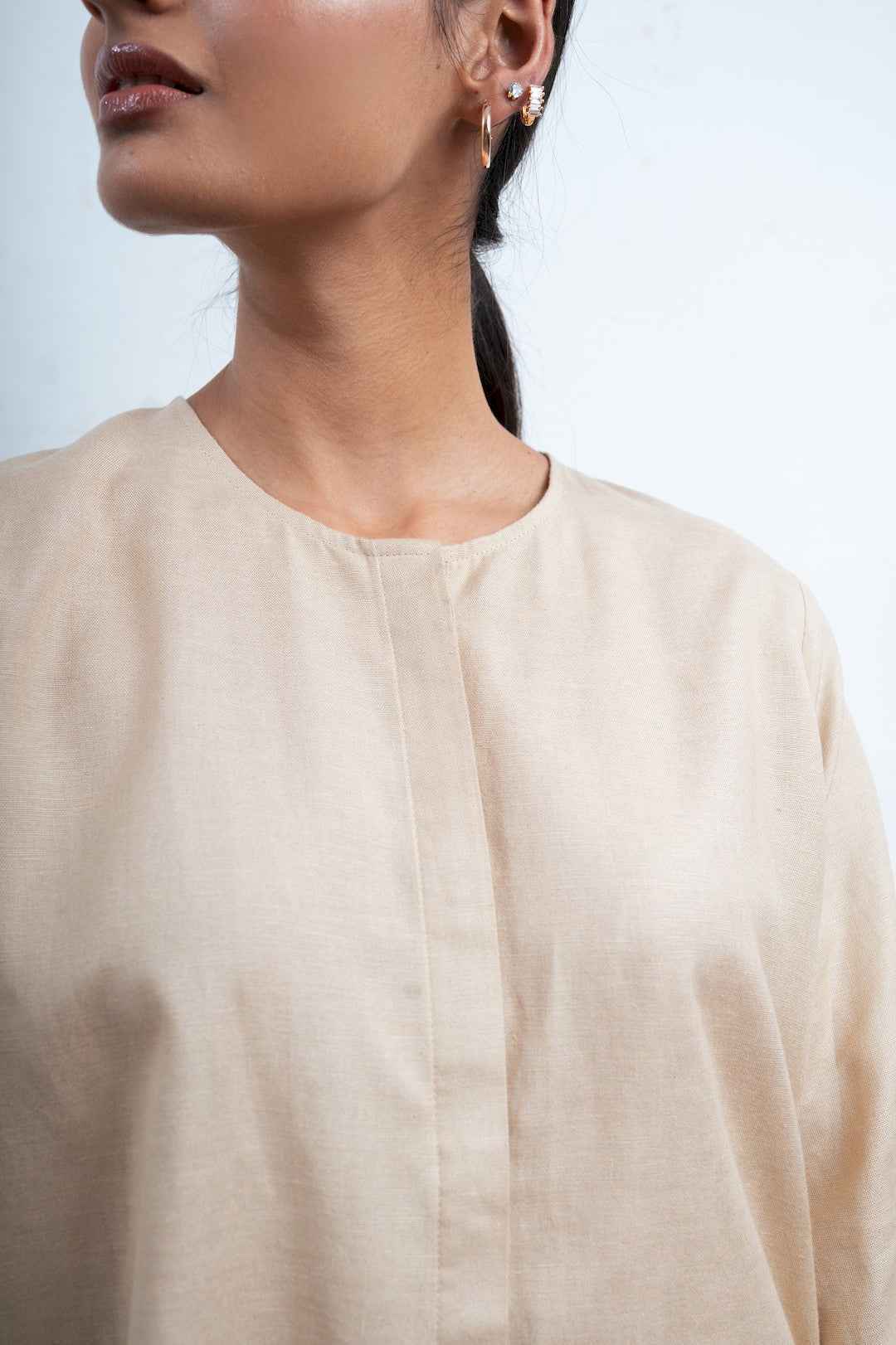 Atten Collarless Shirt Set