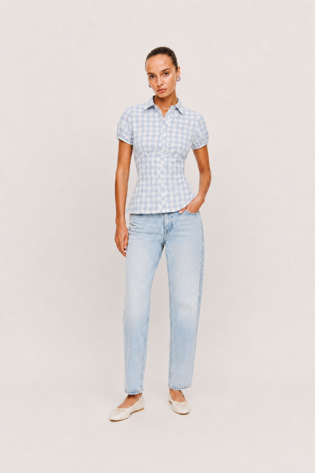 Curve Shirt - Blue Check