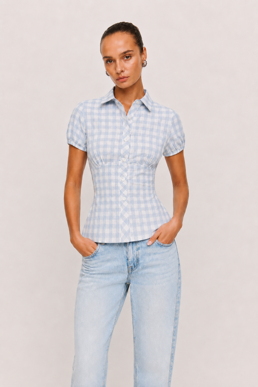 Curve Shirt - Blue Check