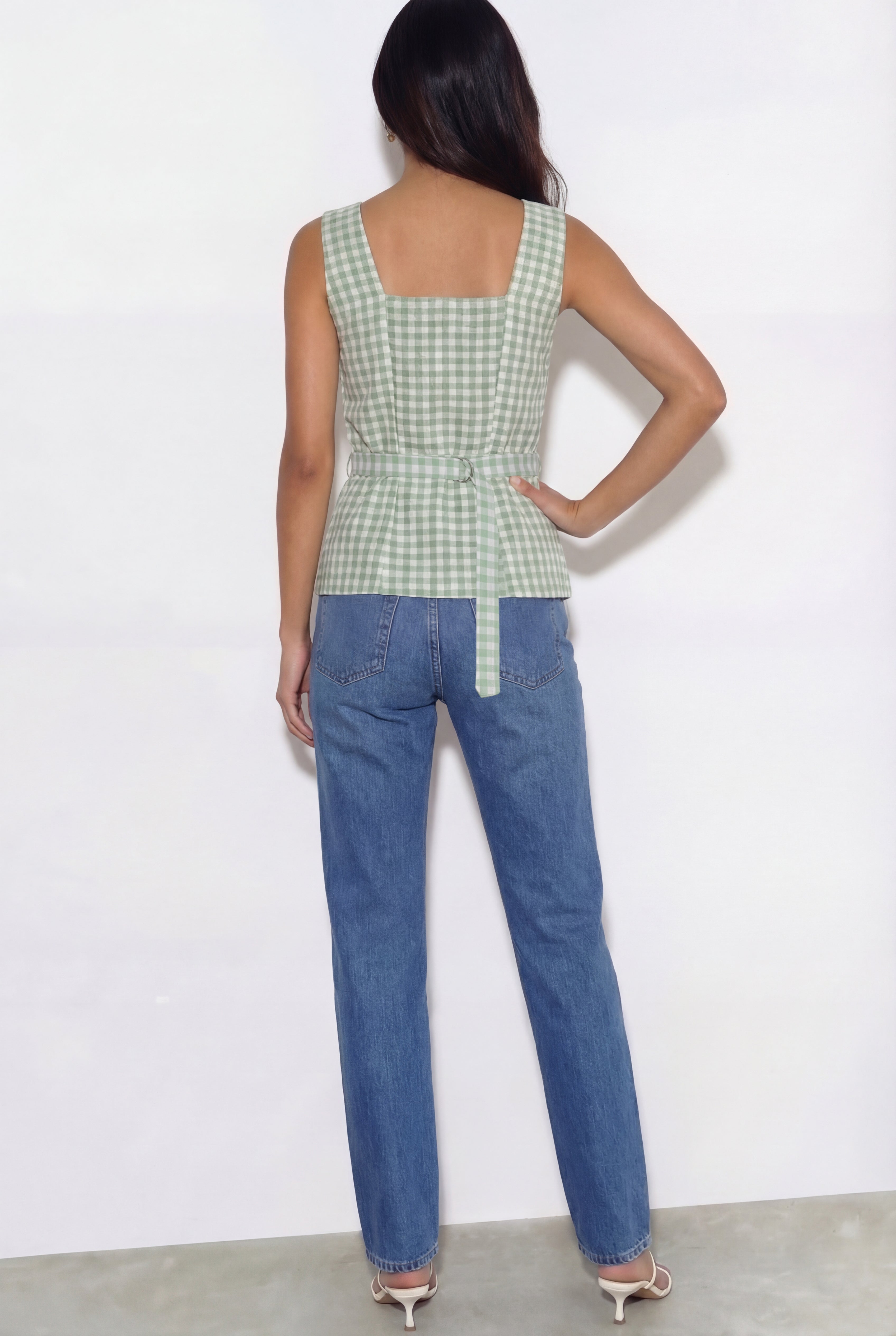 Muse Gingham Top - Green