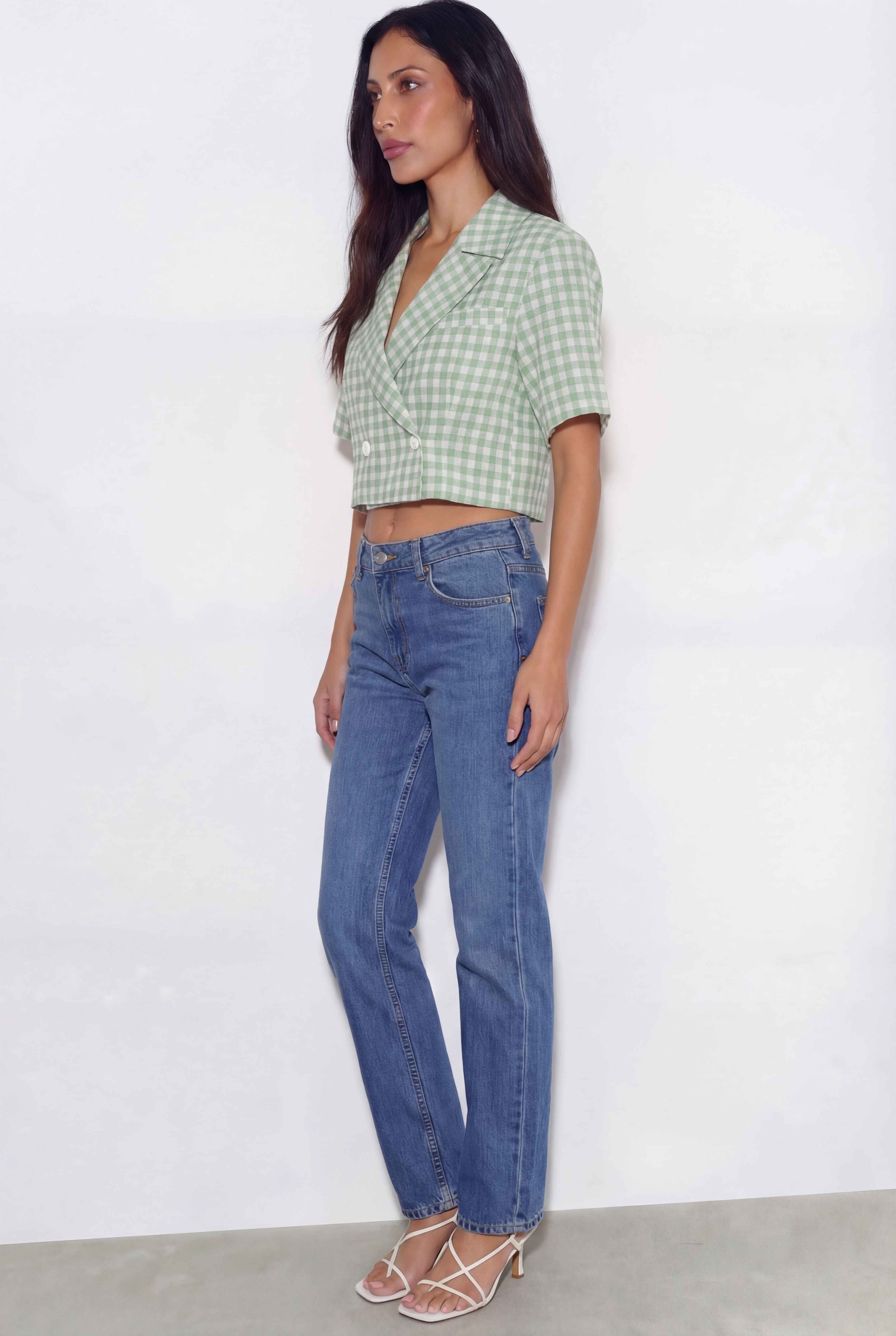 Clover Gingham Blazer - Green