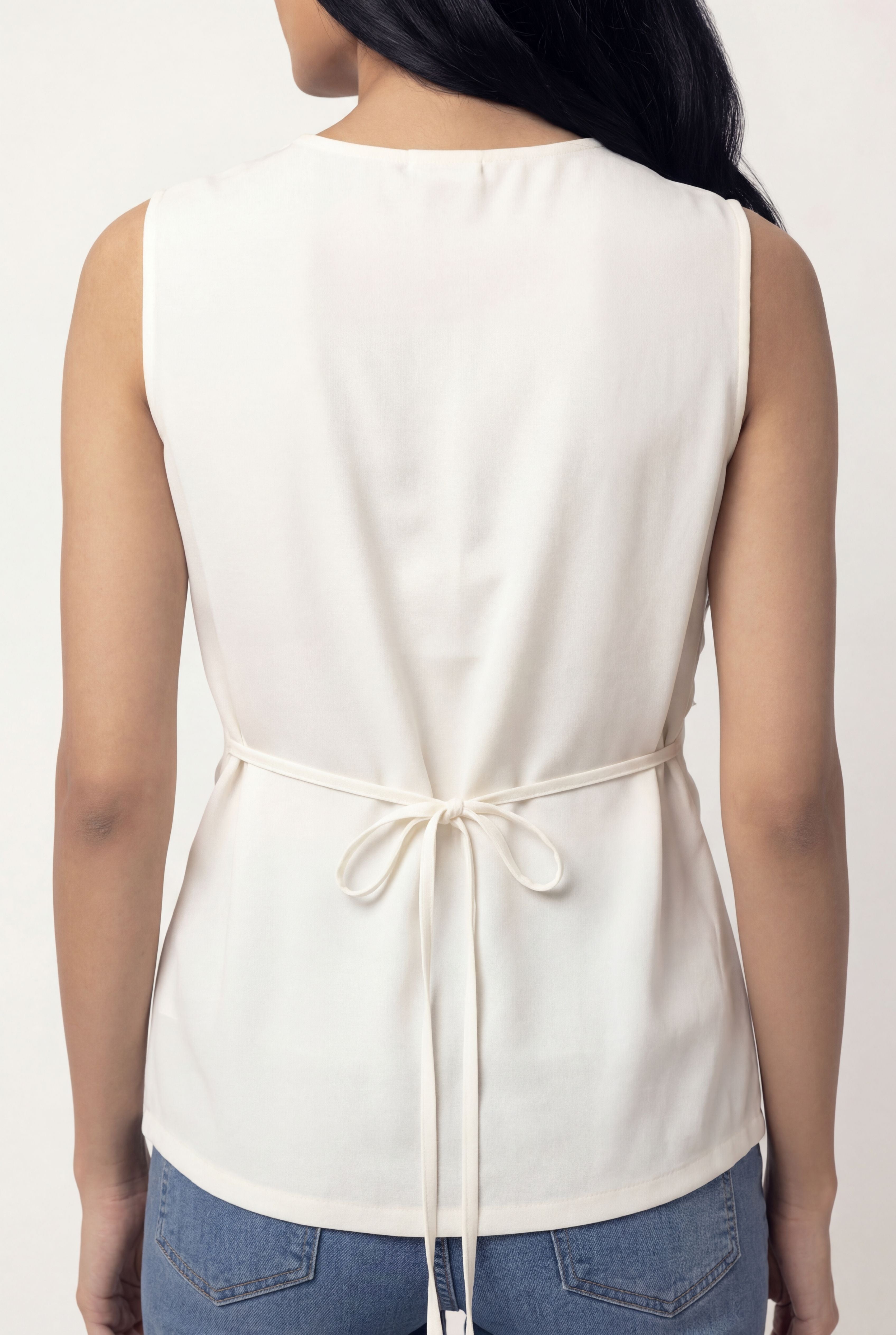Cowl Cross Top - Ivory