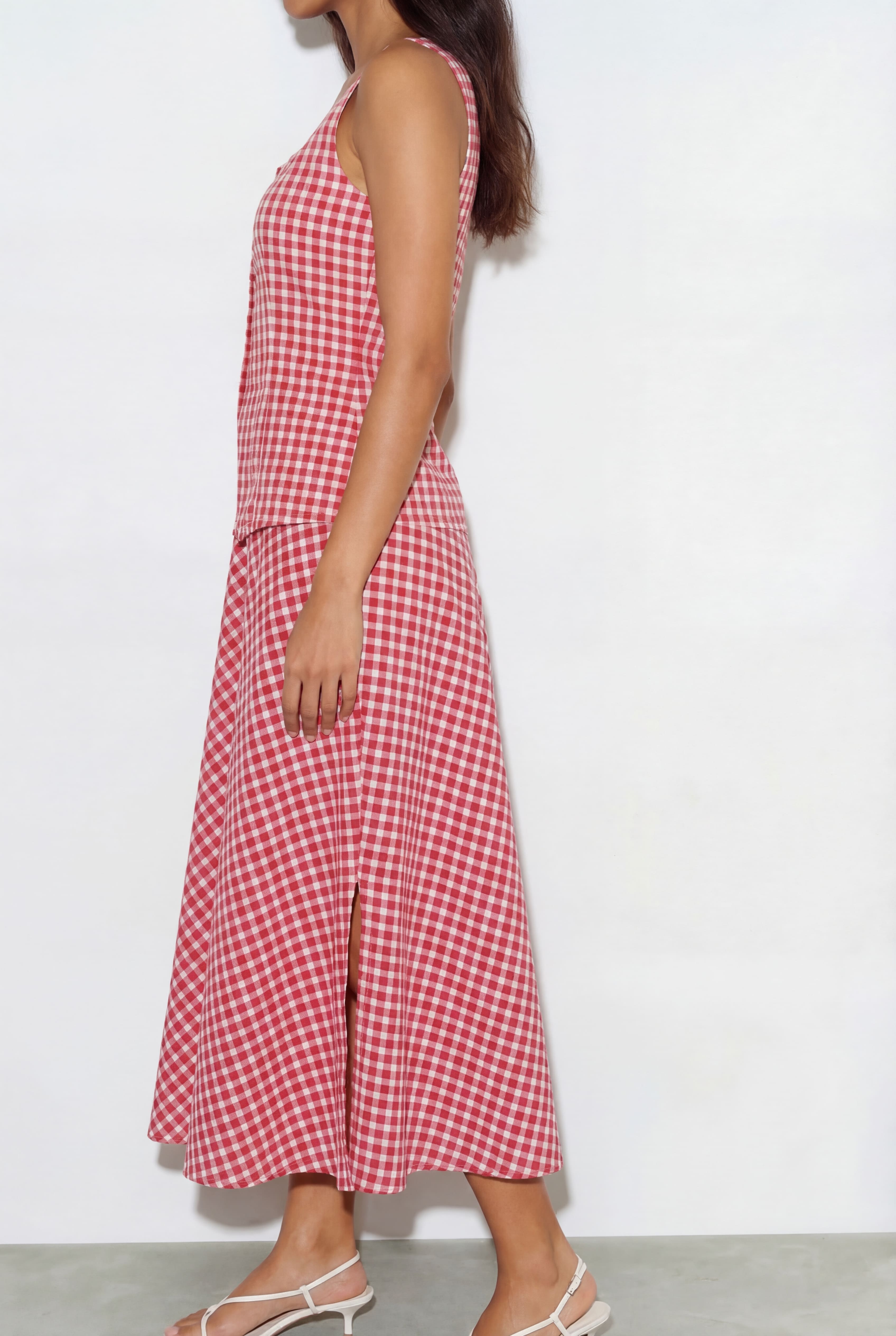 Muse Ghingham Coord - Red