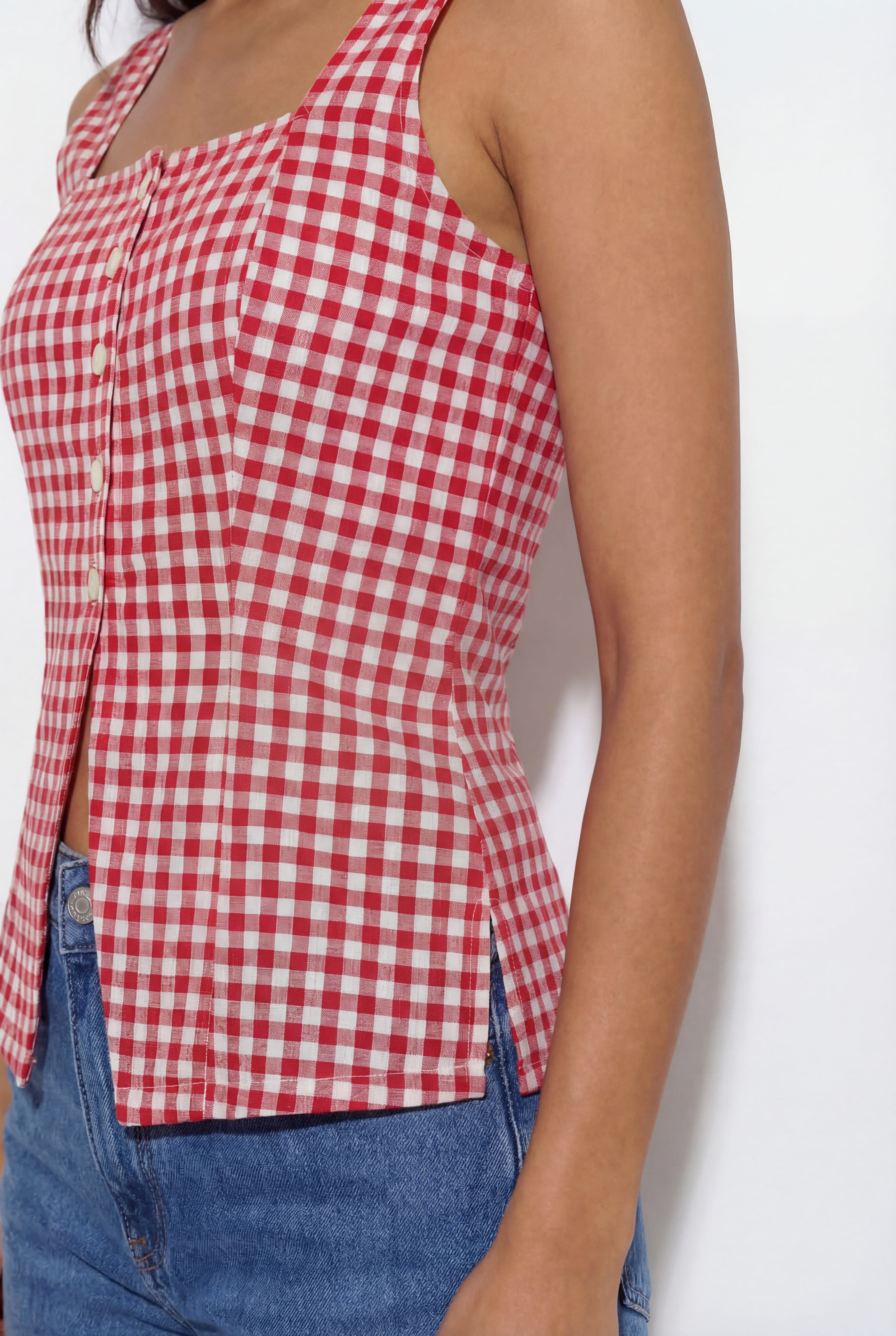 Muse Gingham Top - Red