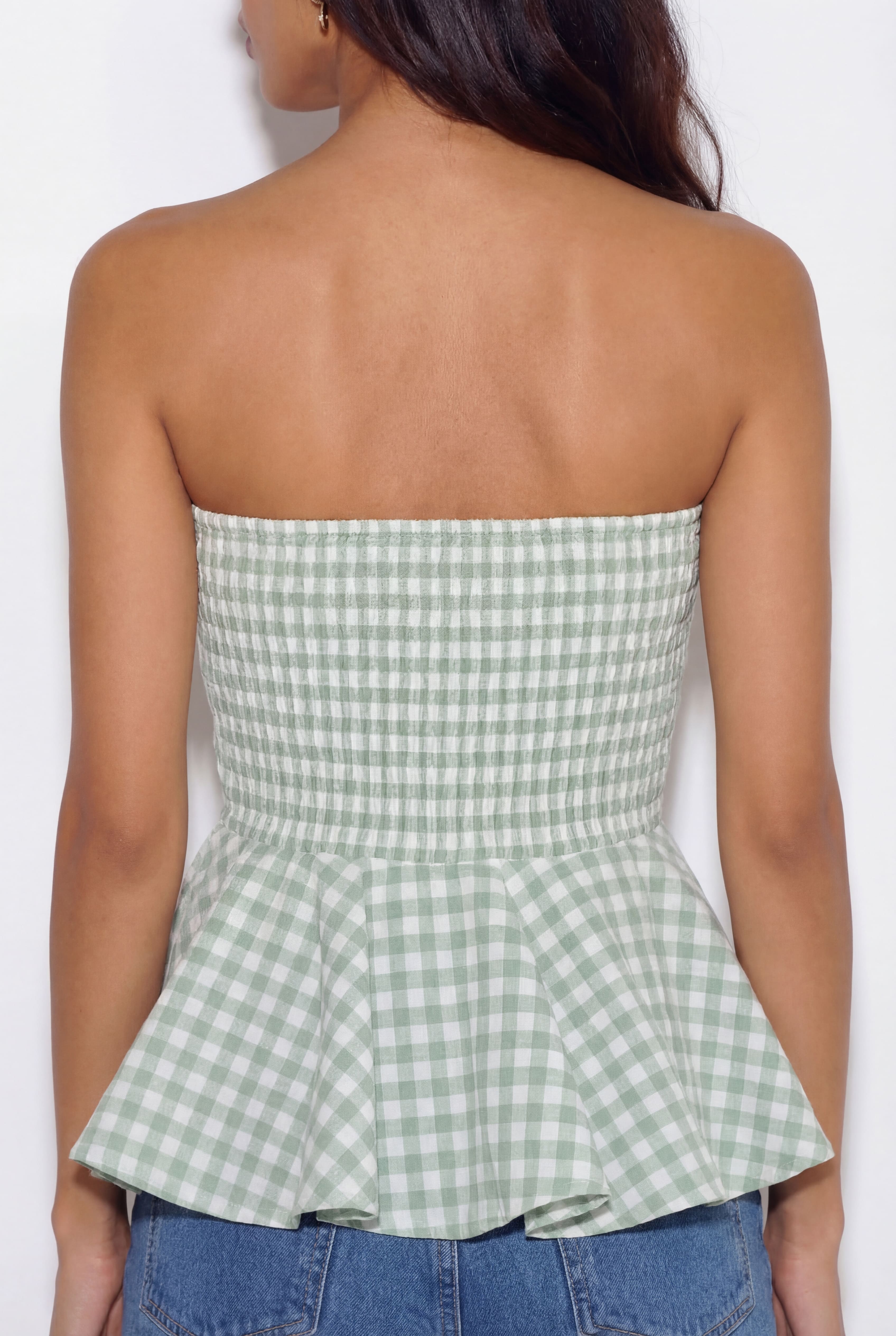 Play Gingham Top - Green