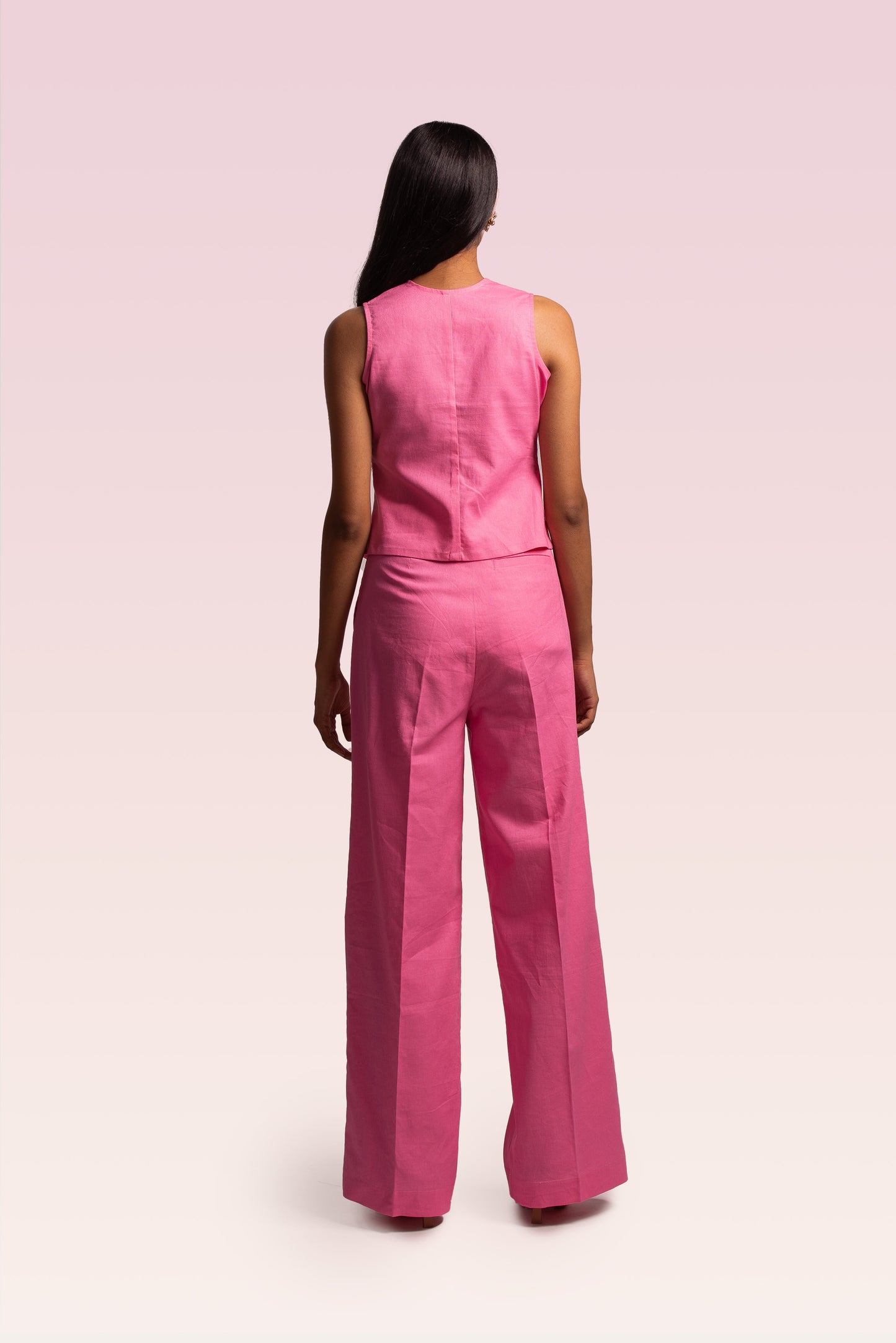 Litsea Waistcoat Set | Pink
