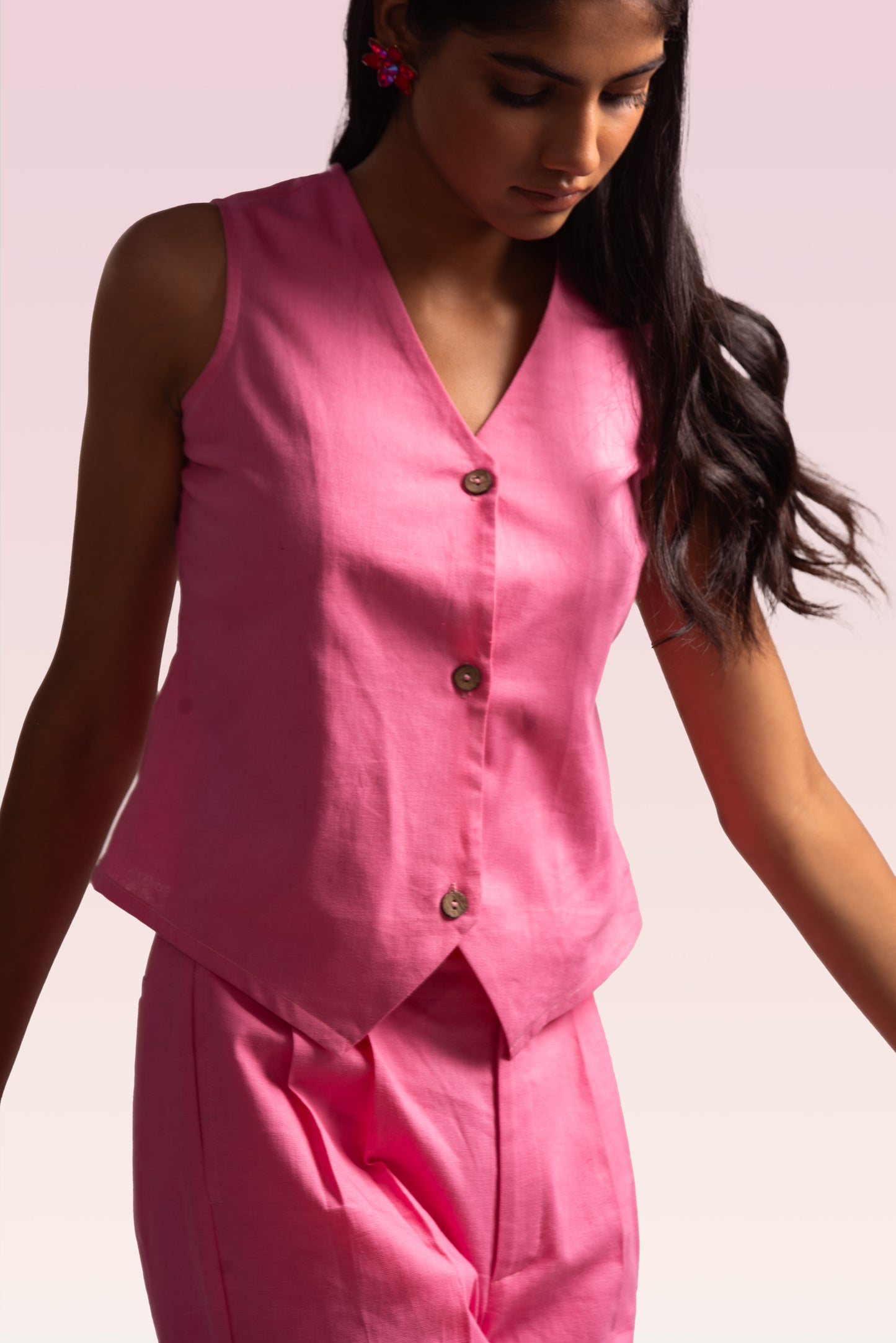 Litsea Waistcoat | Pink