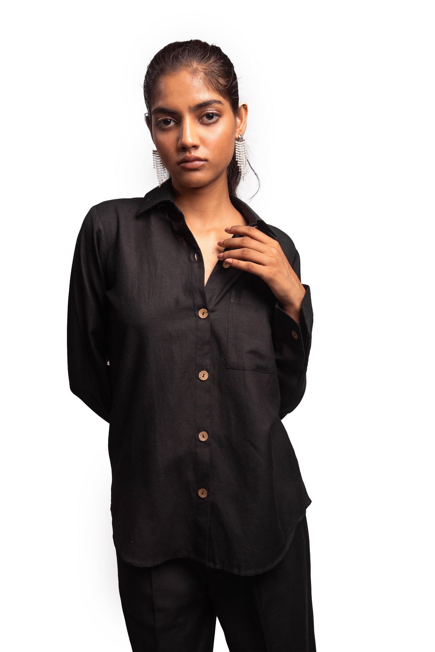 Enate Black Shirt - Regular Fit