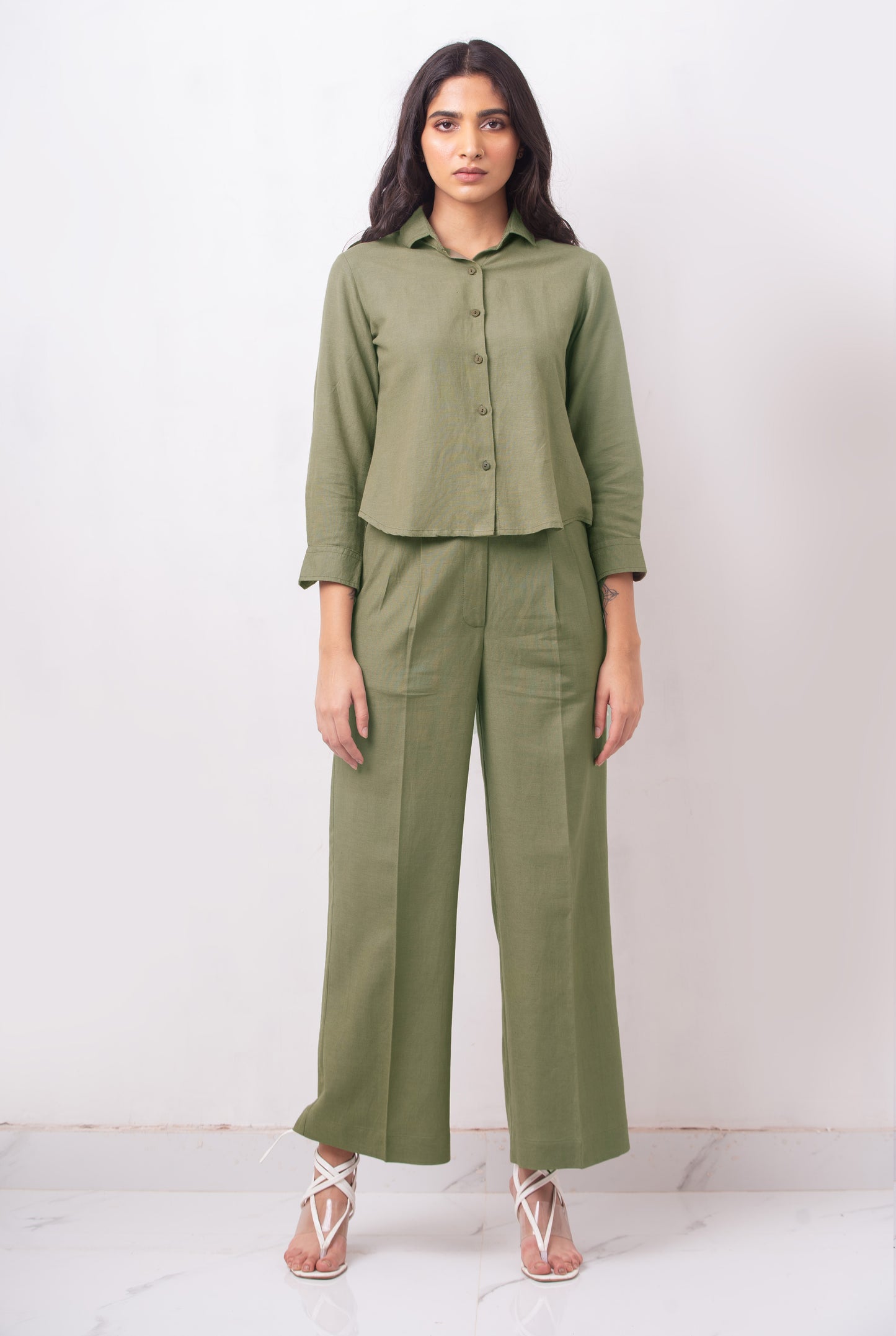 Enate Regular Shirt Set - Olive
