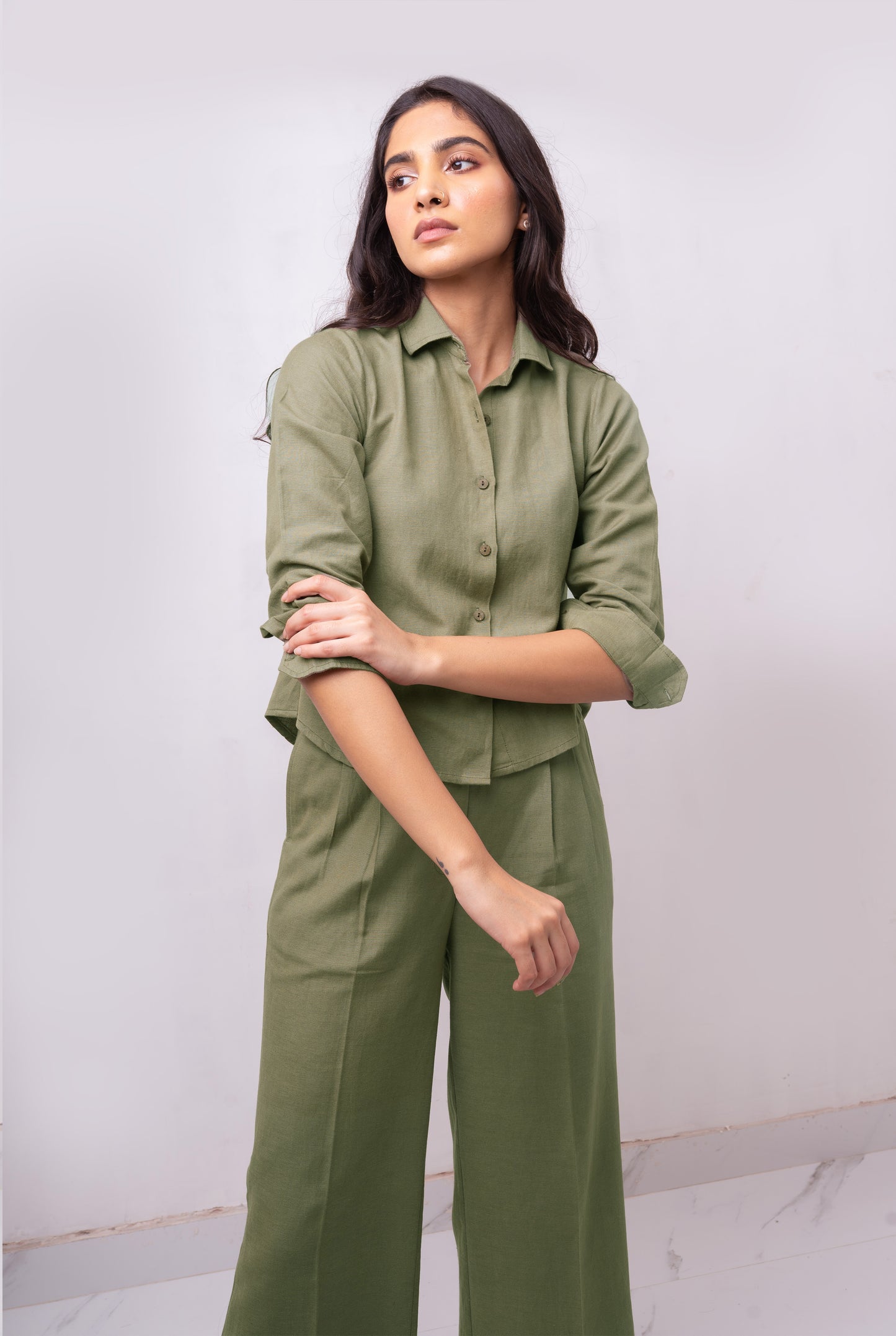 Enate Regular Shirt Set - Olive