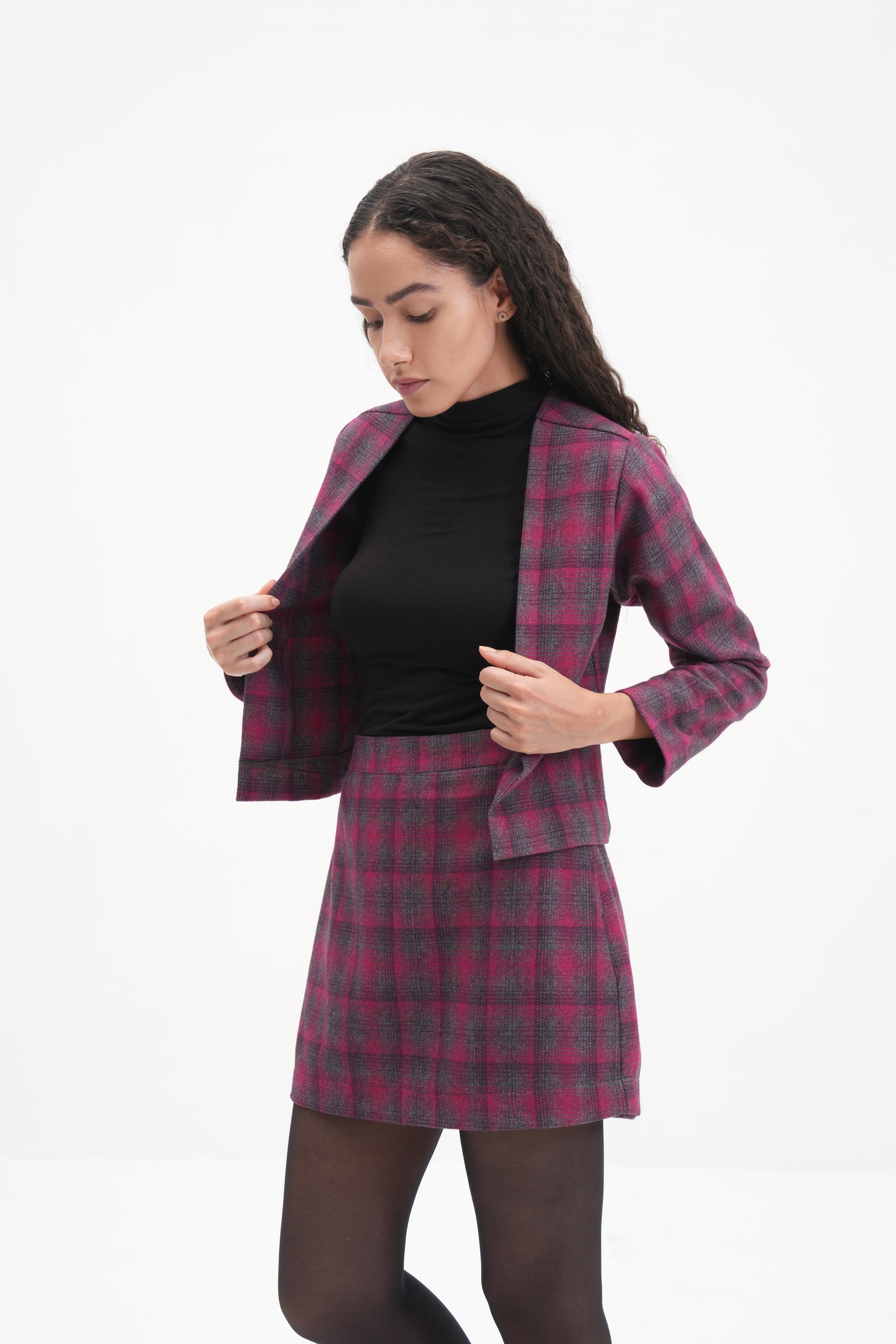 The Bae Jacket Pink Checkered