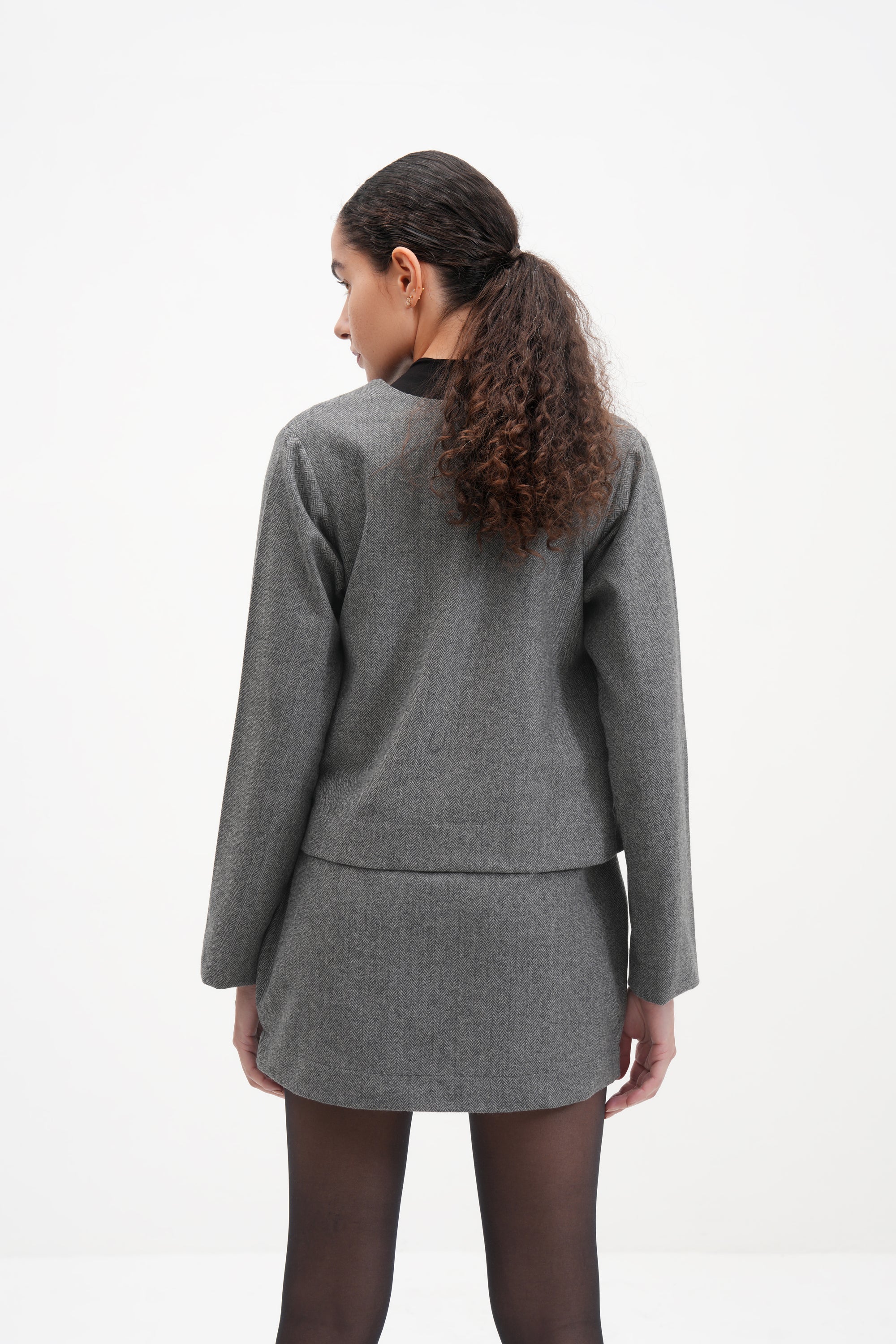The Bae Jacket Grey Herringbone