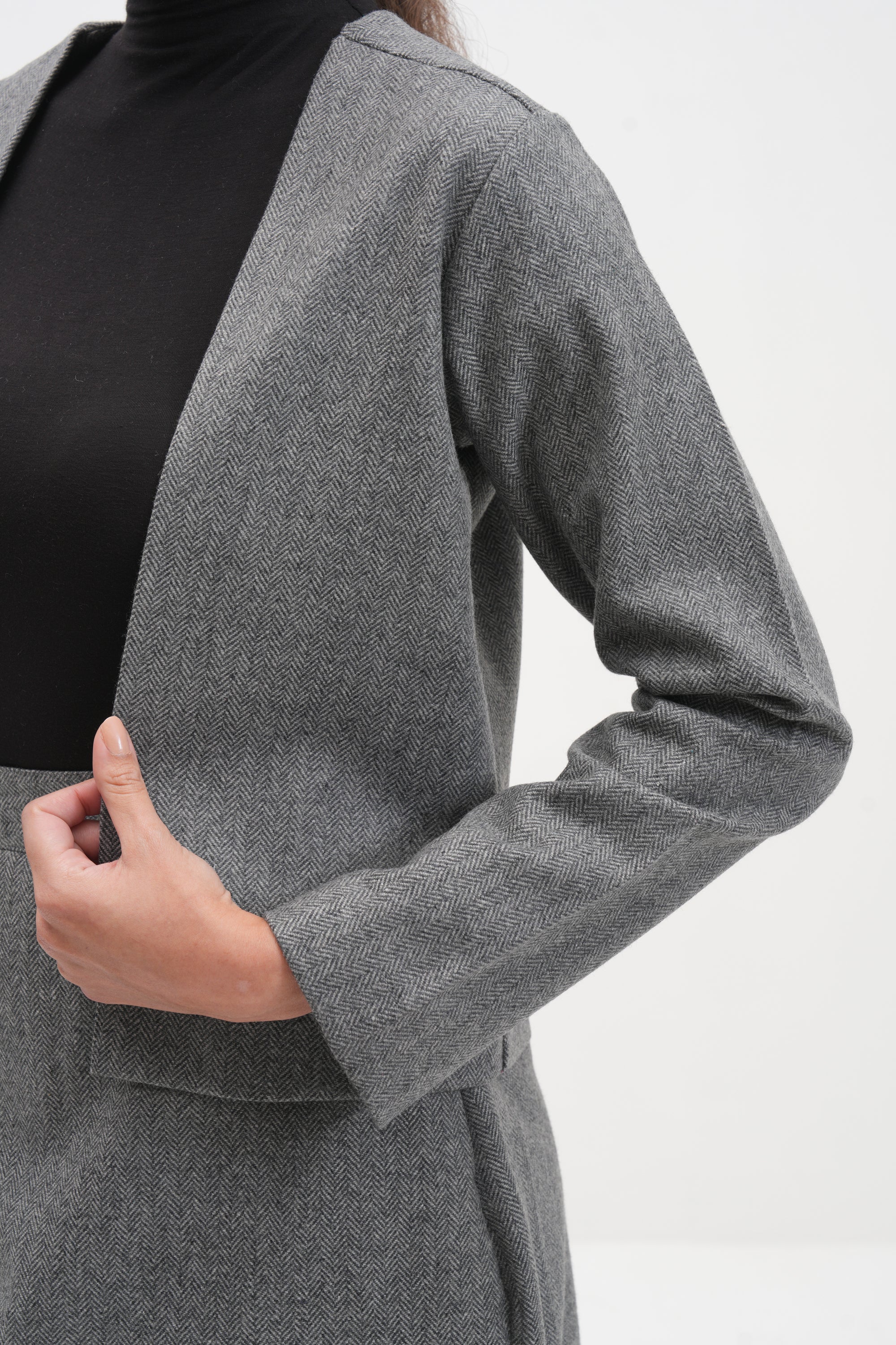 The Bae Jacket Grey Herringbone