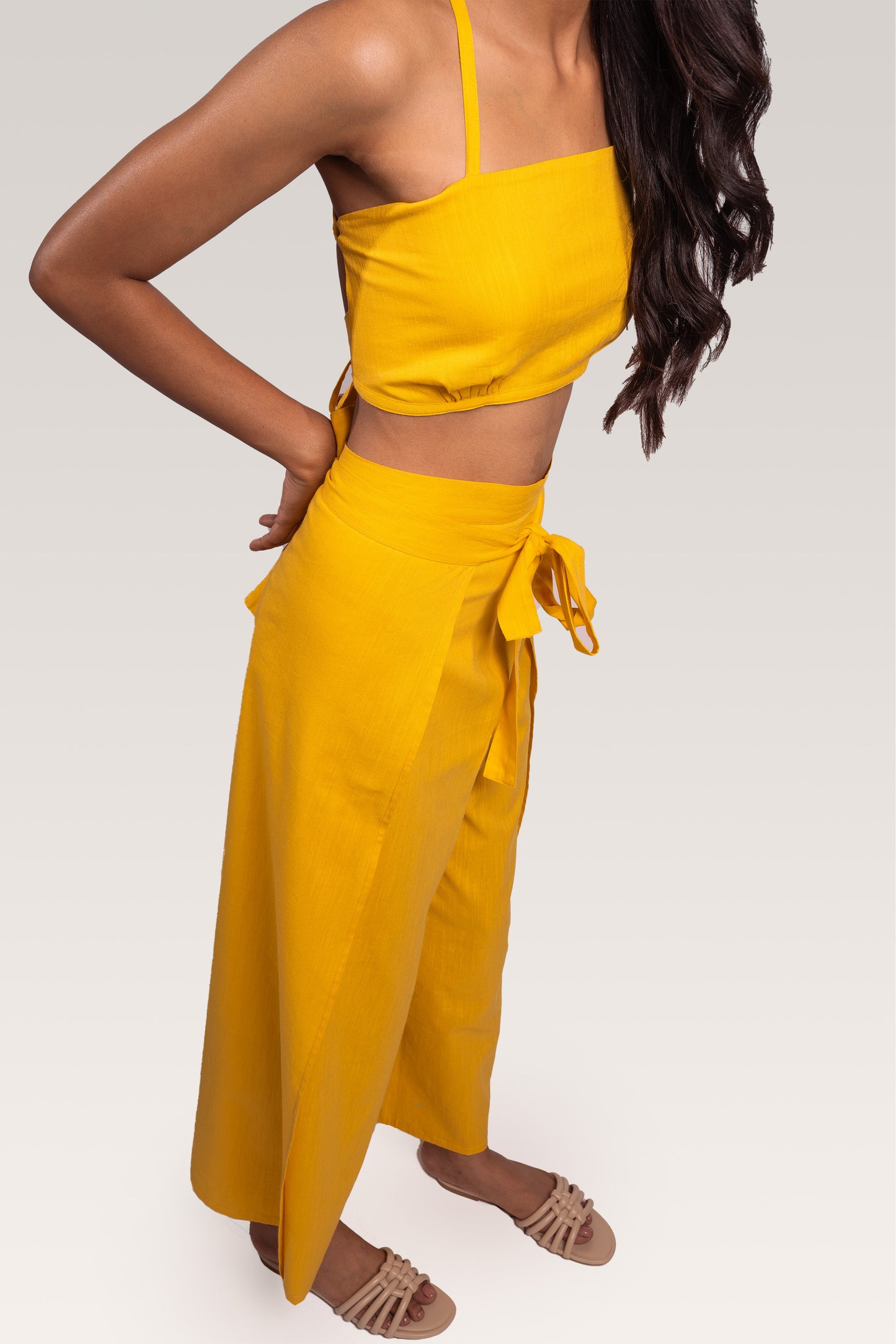 Shone Wrapped Pants | Yellow