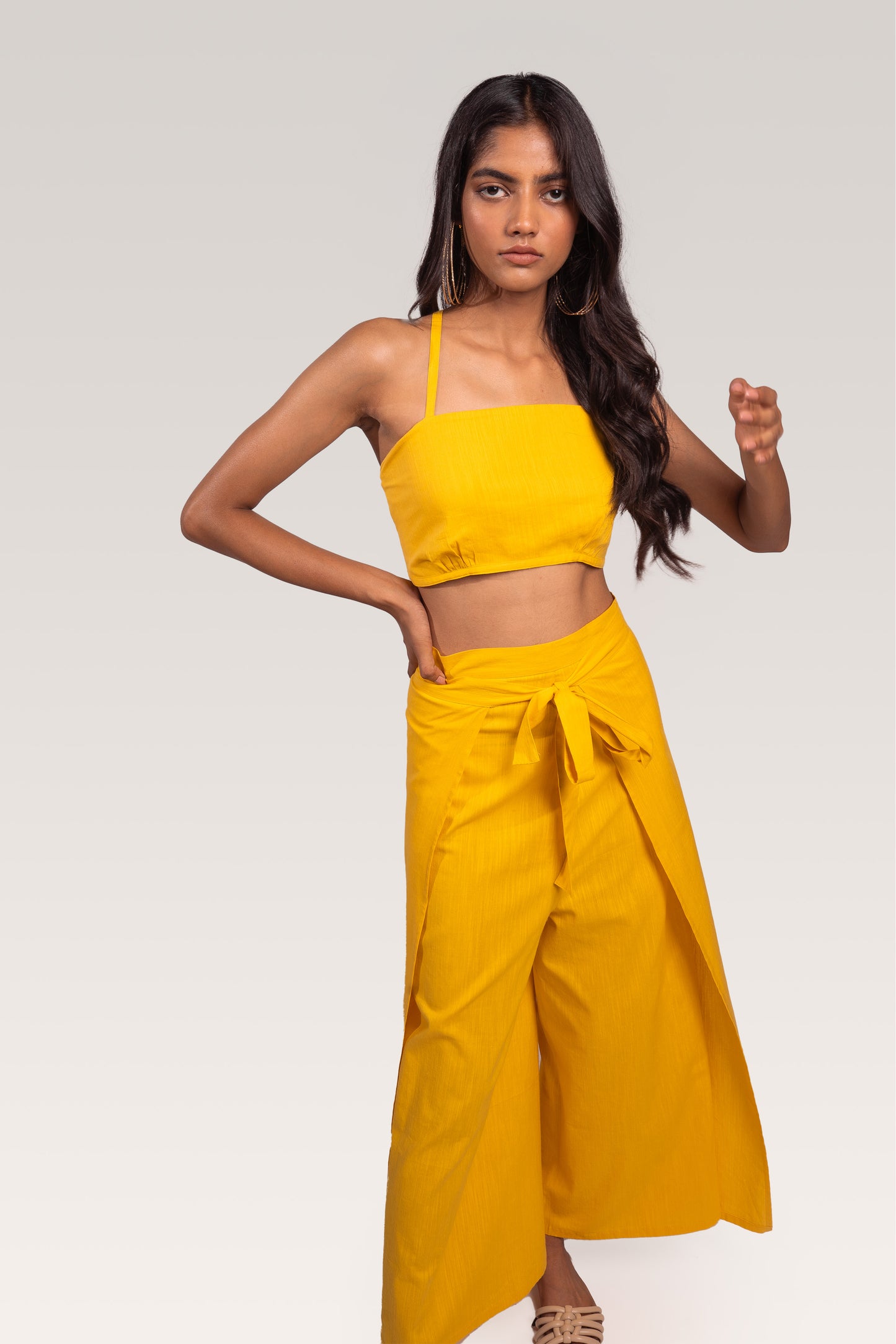 Shone Wrapped Pants | Yellow