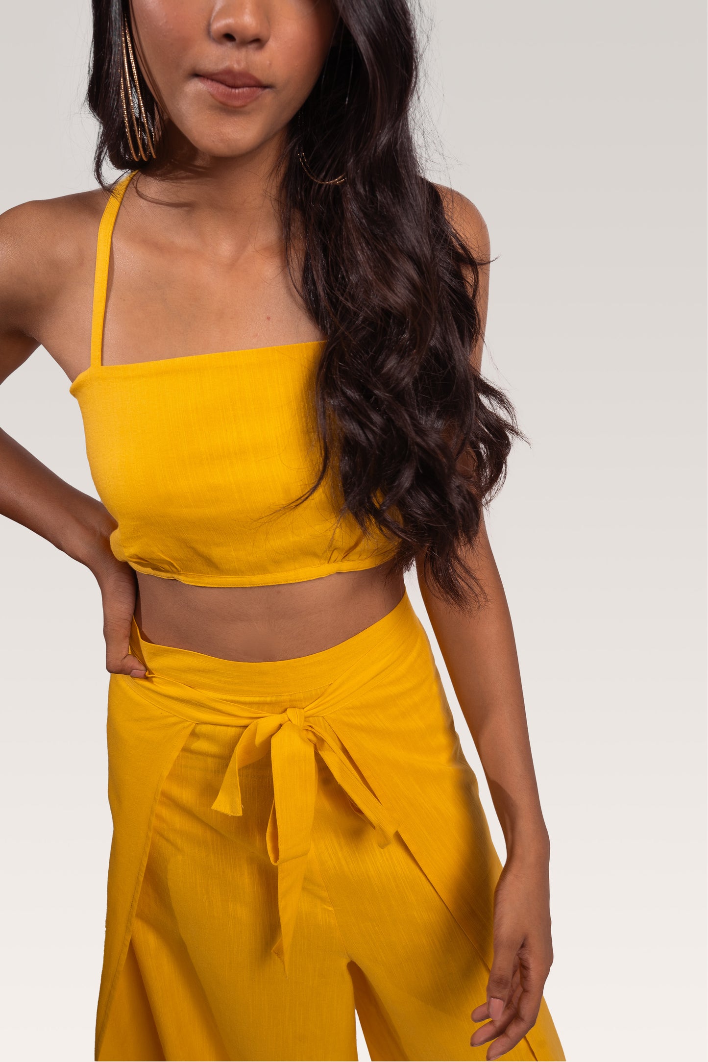 Shone Wrapped Pants | Yellow