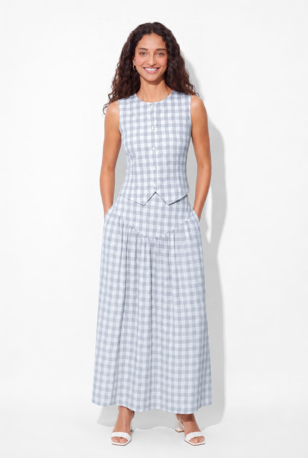 Ivy Skirt Coord - Blue Check