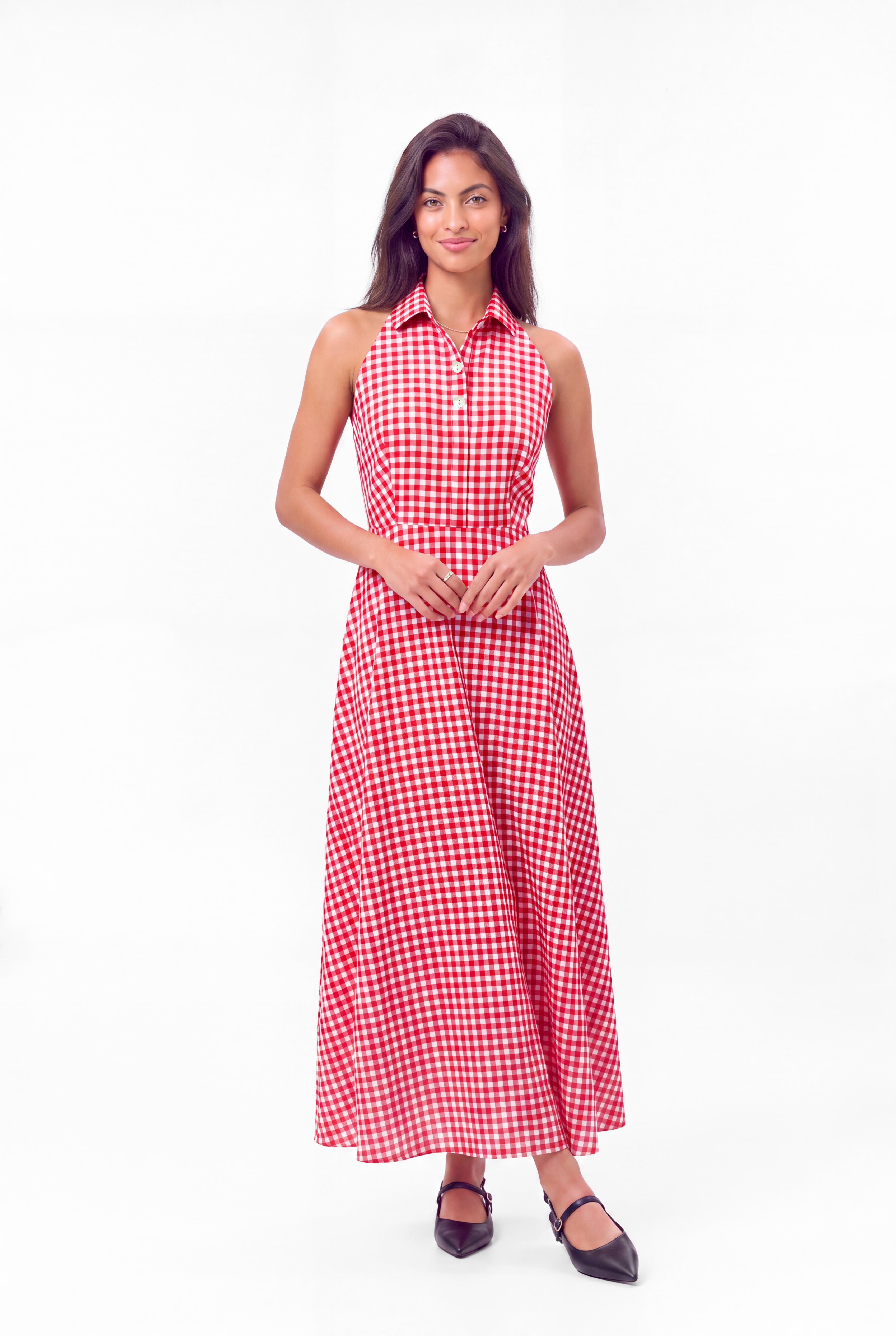 Mia Dress - Red Gingham