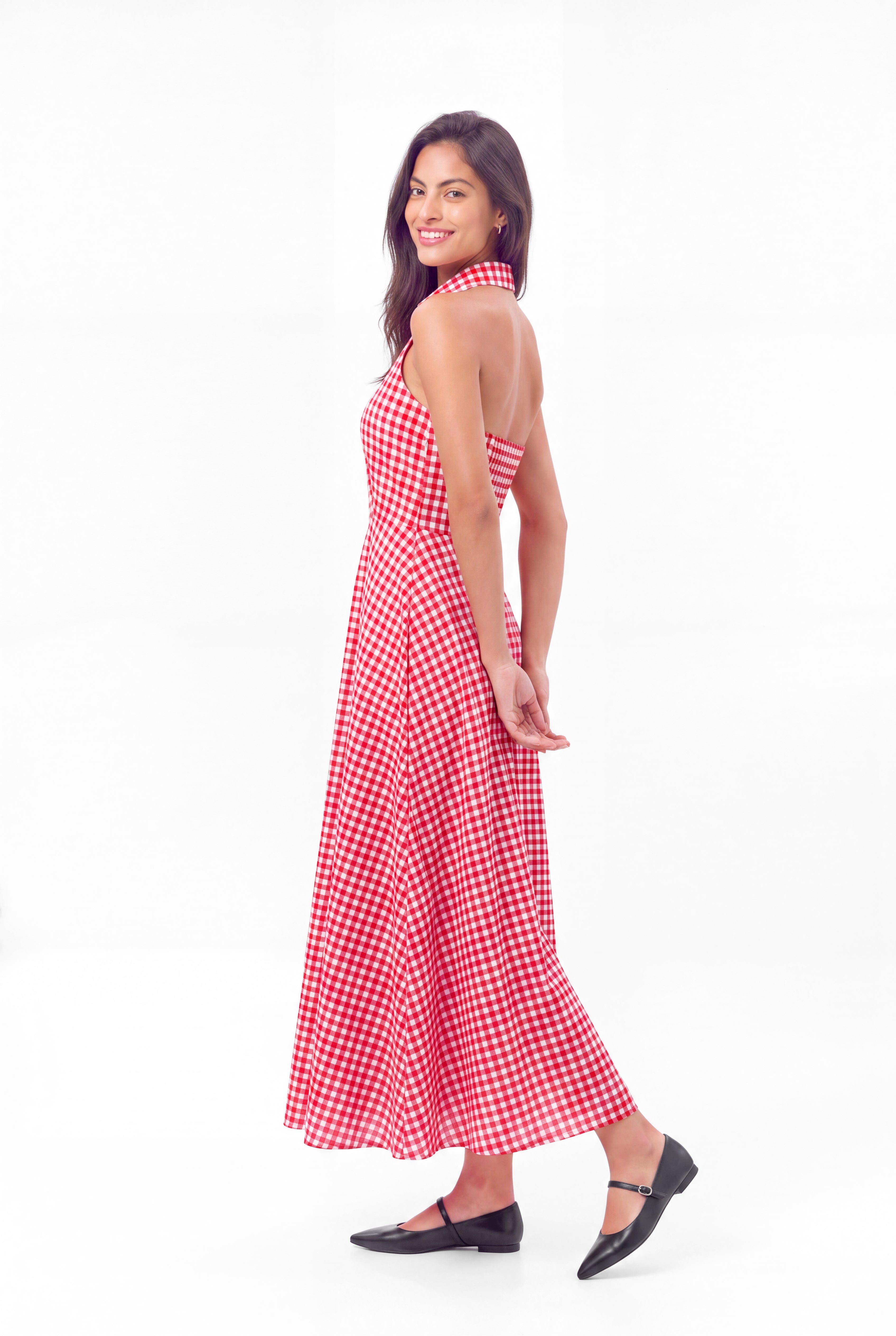 Mia Dress - Red Gingham