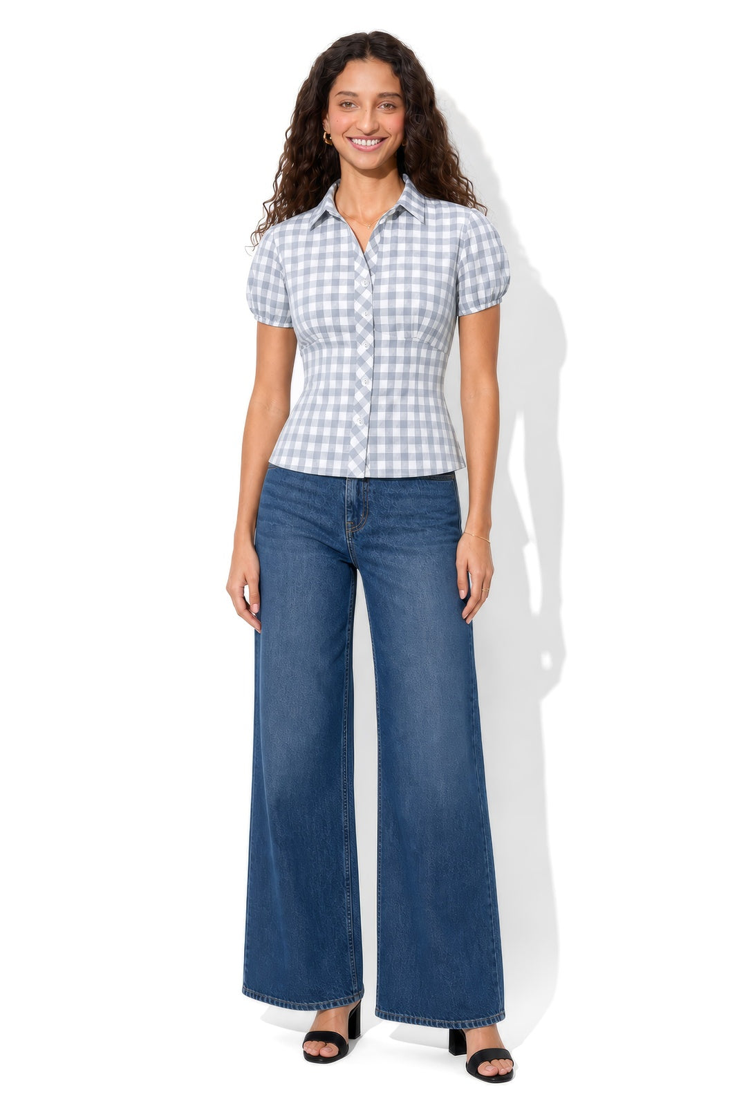 Curve Shirt - Blue Check