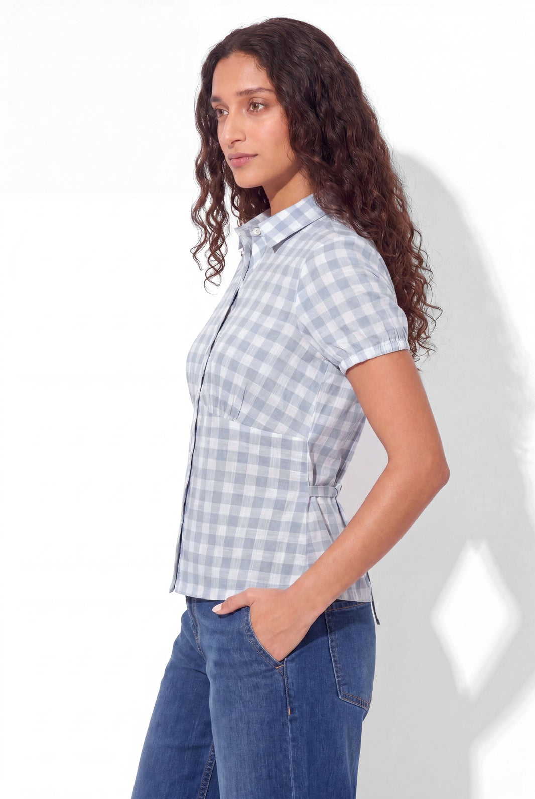 Curve Shirt - Blue Check