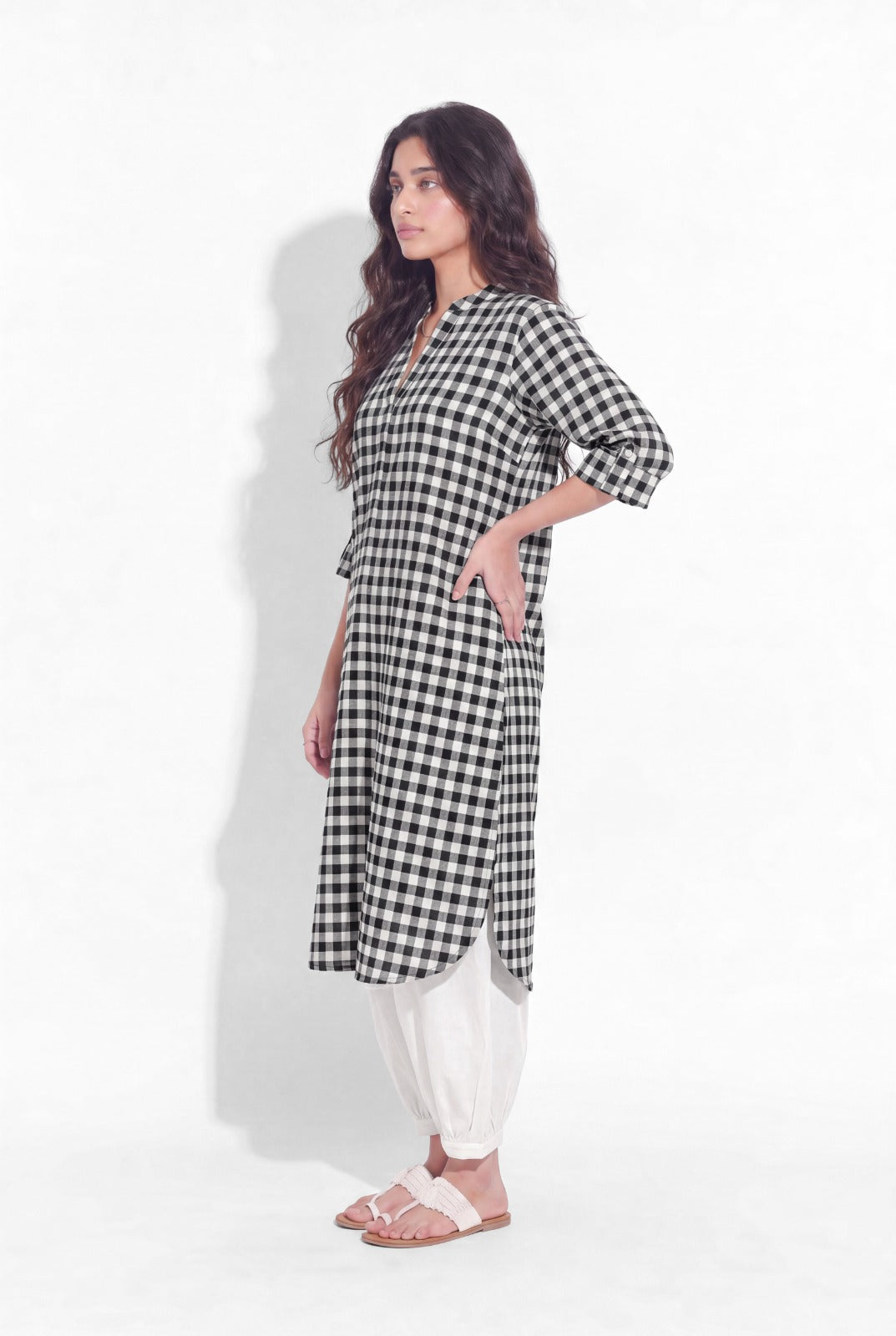 Mira Kurta Set - Black Check