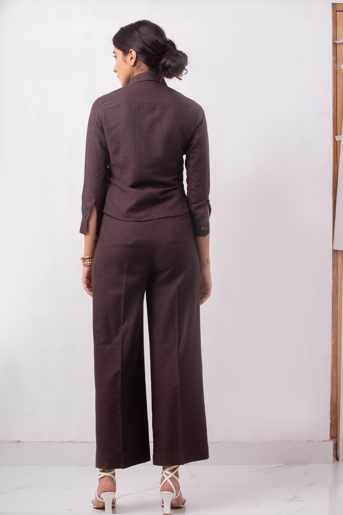 Girth High-Waisted Linen Pants | Coffee