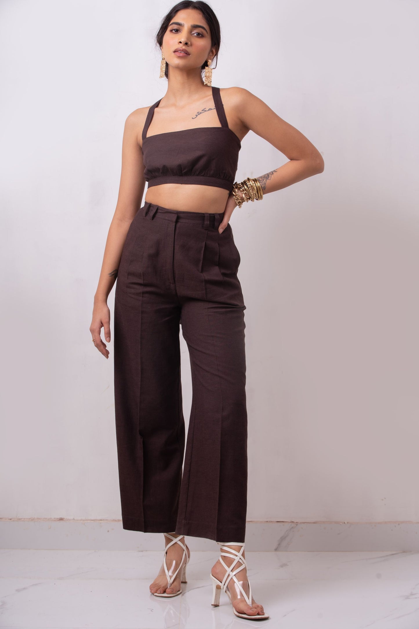 Girth High-Waisted Linen Pants | Coffee