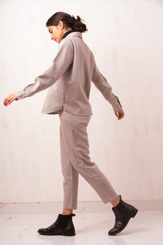 Enate Grey Woolen Shirt