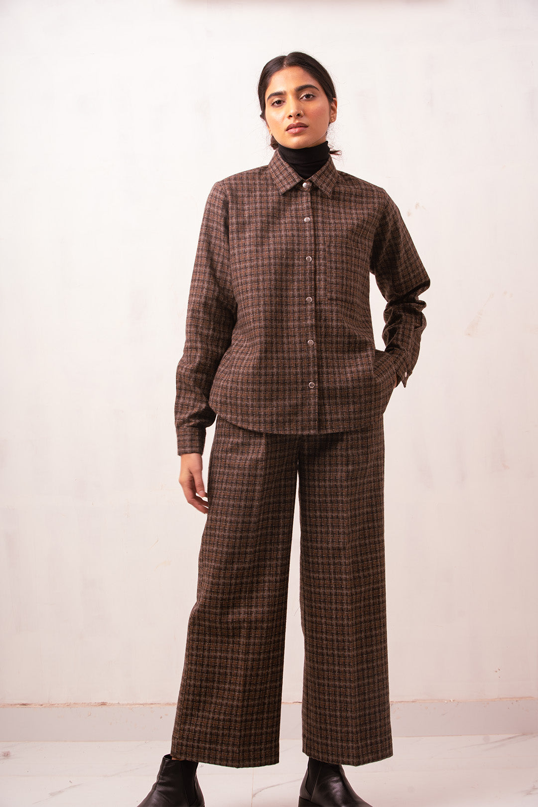 Enate Brown Woolen Shirt